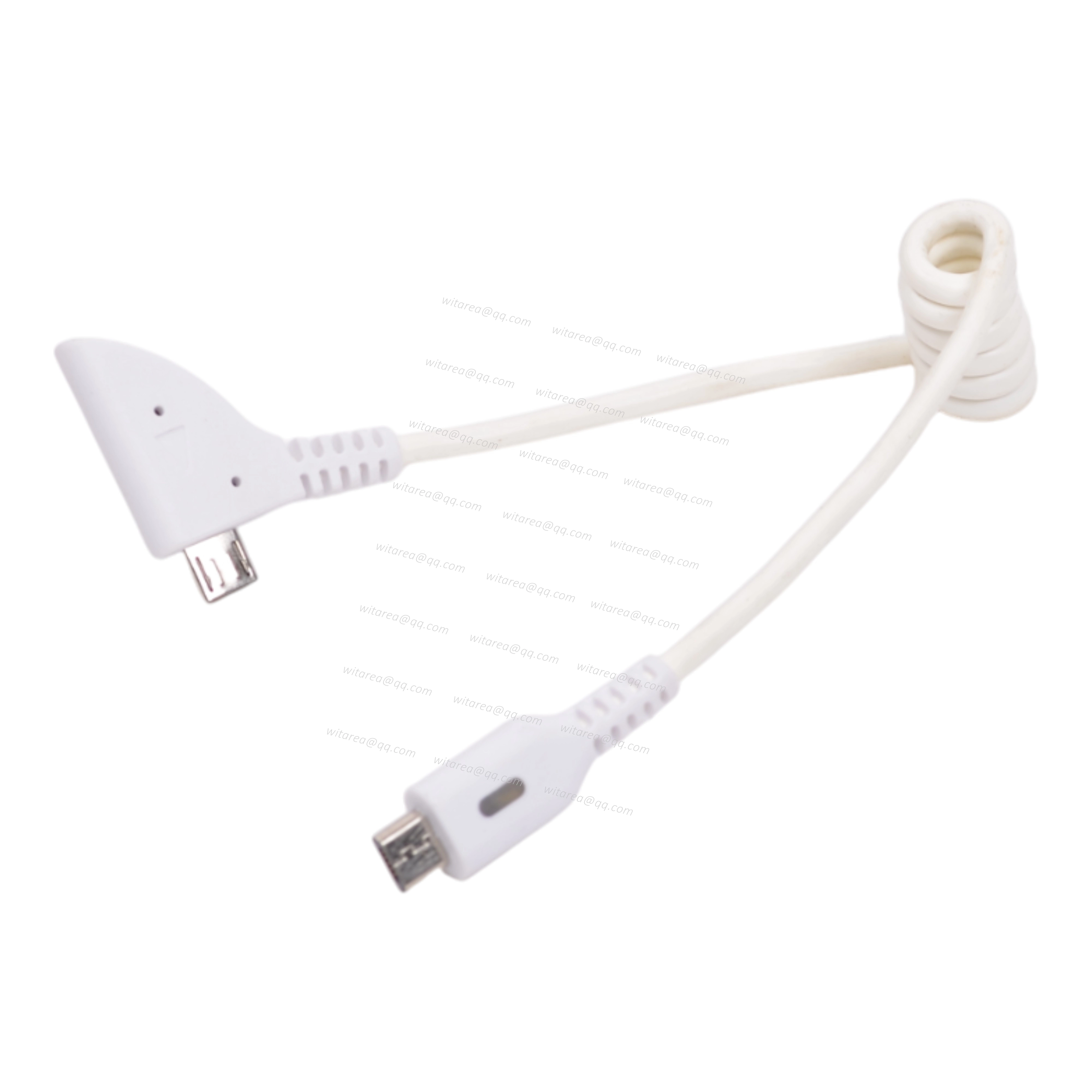 USB 2.0 Micro B male to Micro B male coiled cable