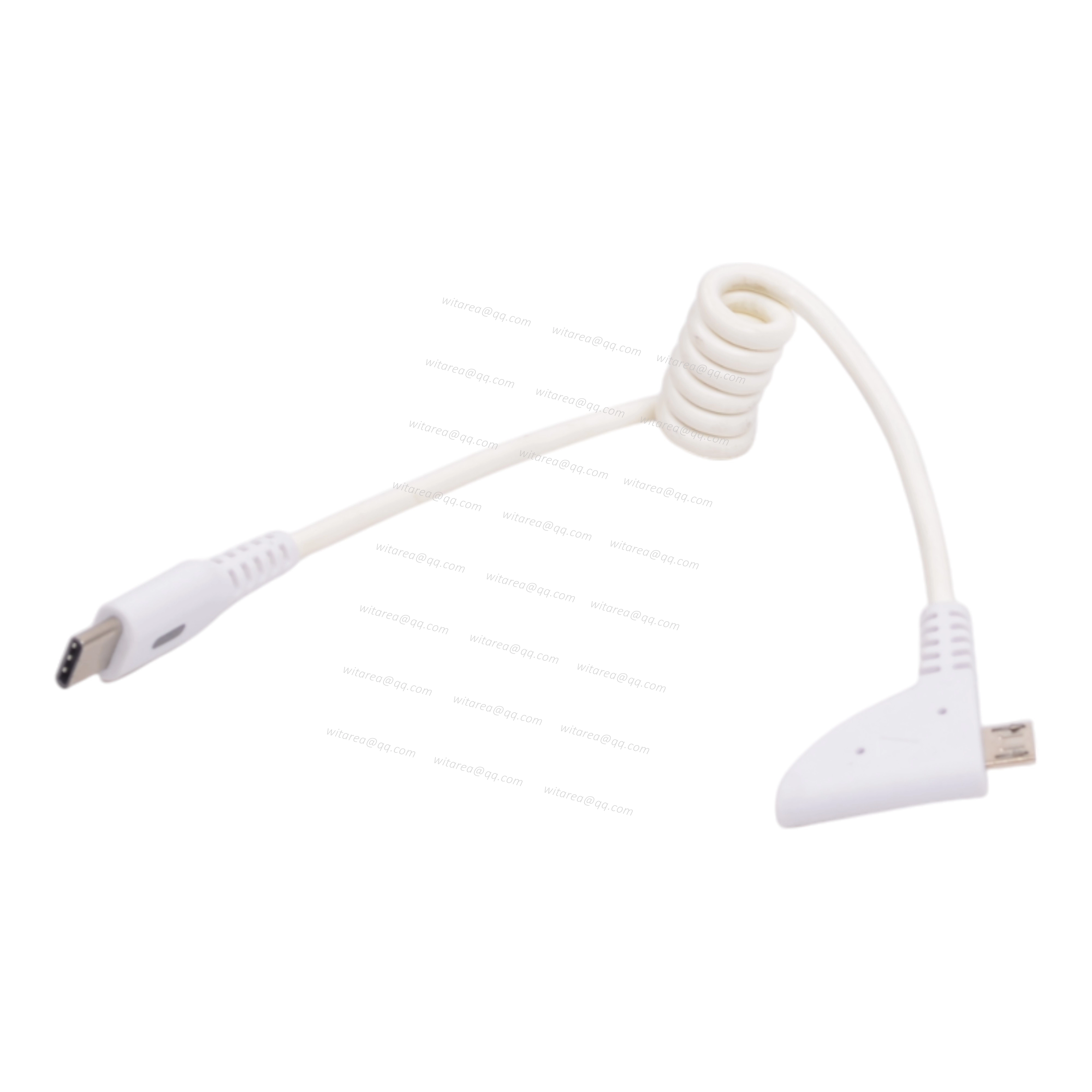 Professtional triangular wing USB 2.0 Micro BM to Type CM coiled cable ...