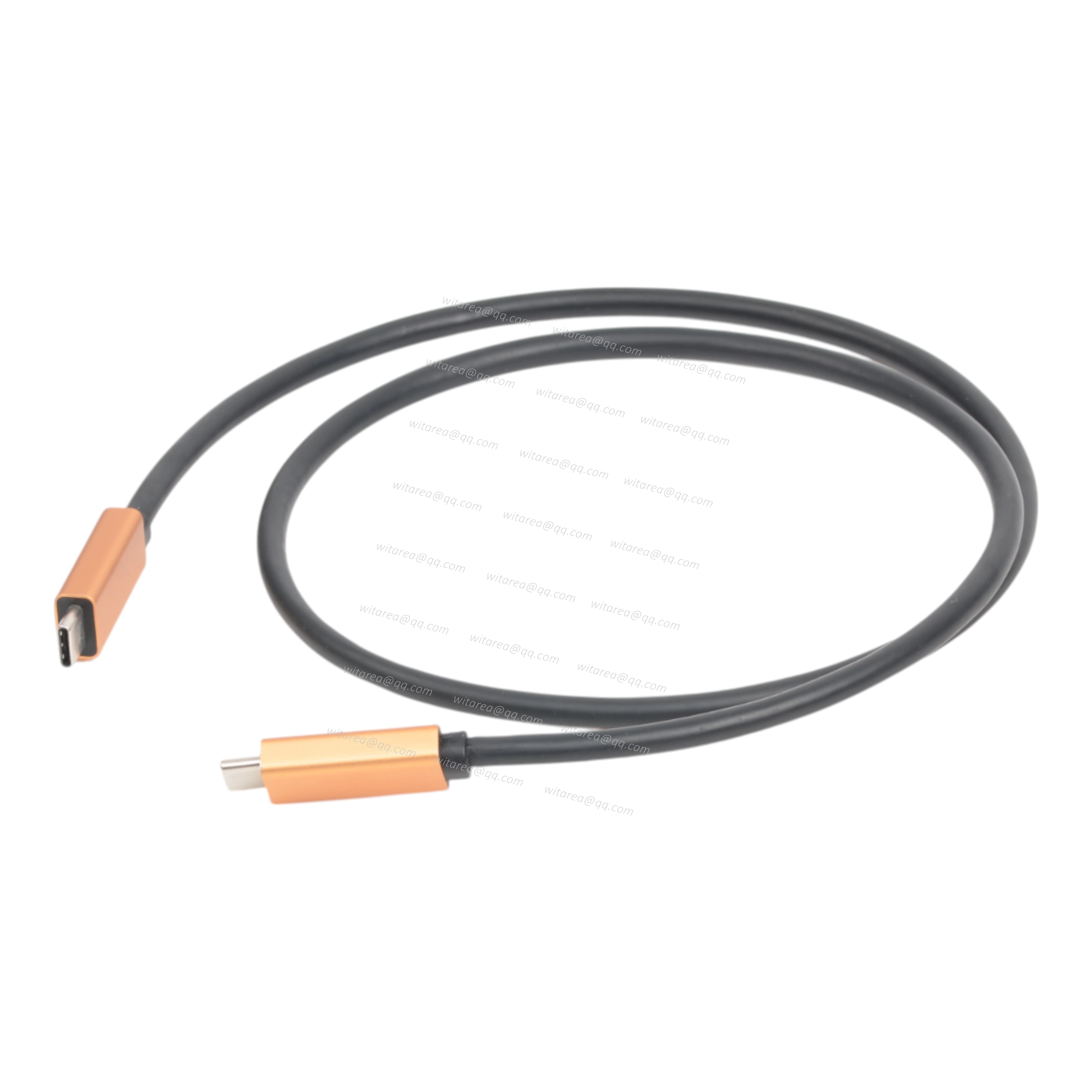 USB 4.0 Type C male to male cable with orange Aluminum shell