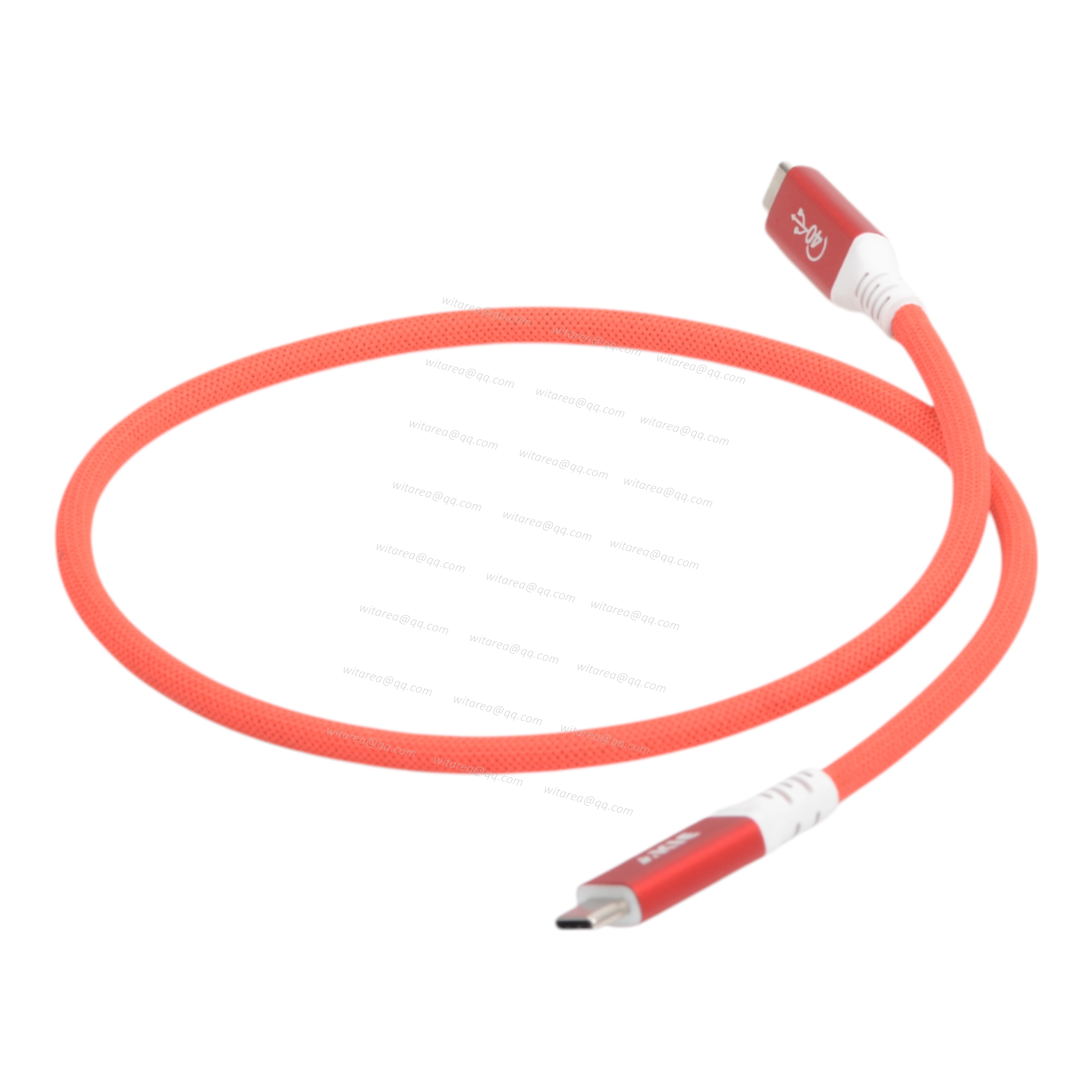 USB 4.0 Type C male to male cable with red Aluminum shell