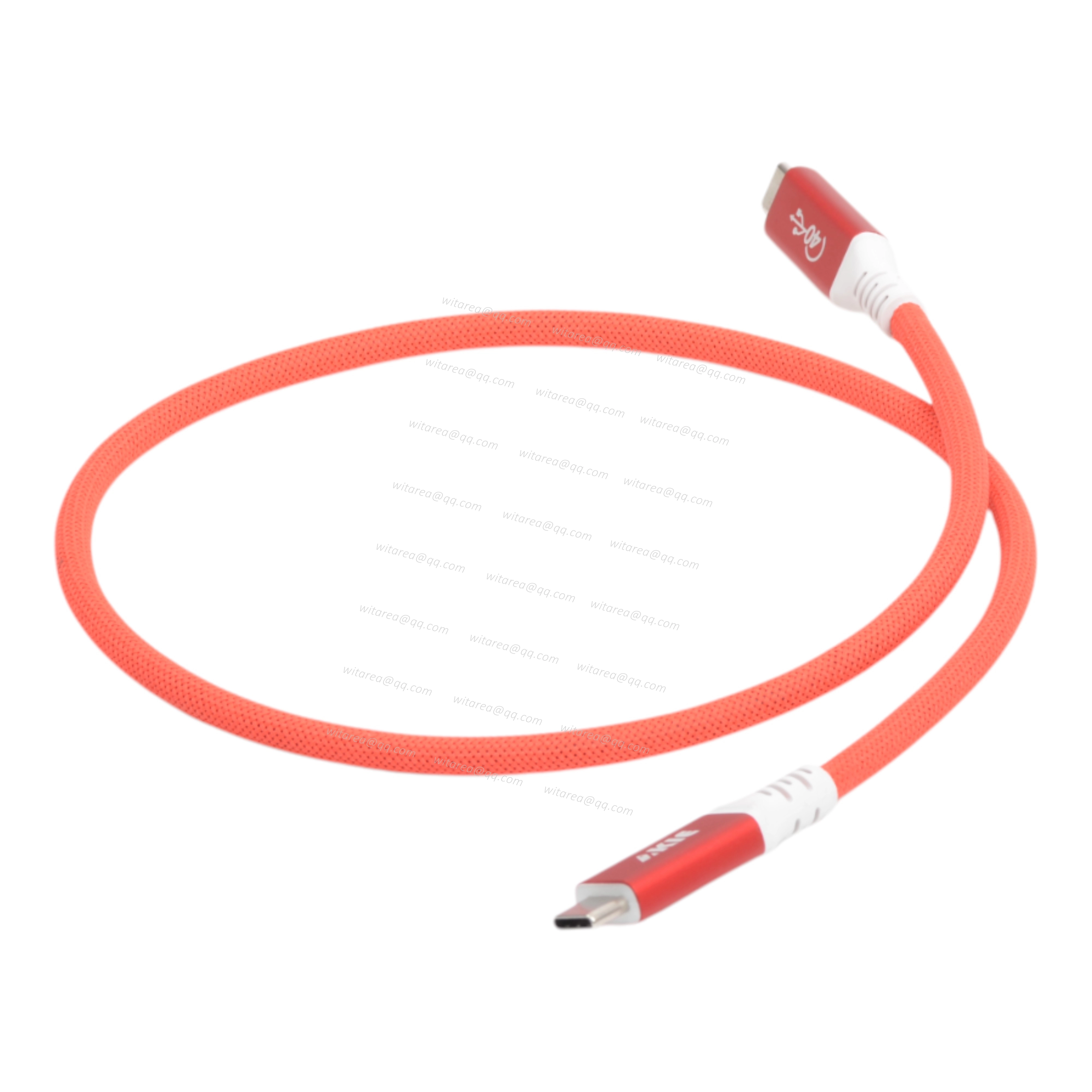 USB 4.0 Type C male to male cable with red Aluminum shell