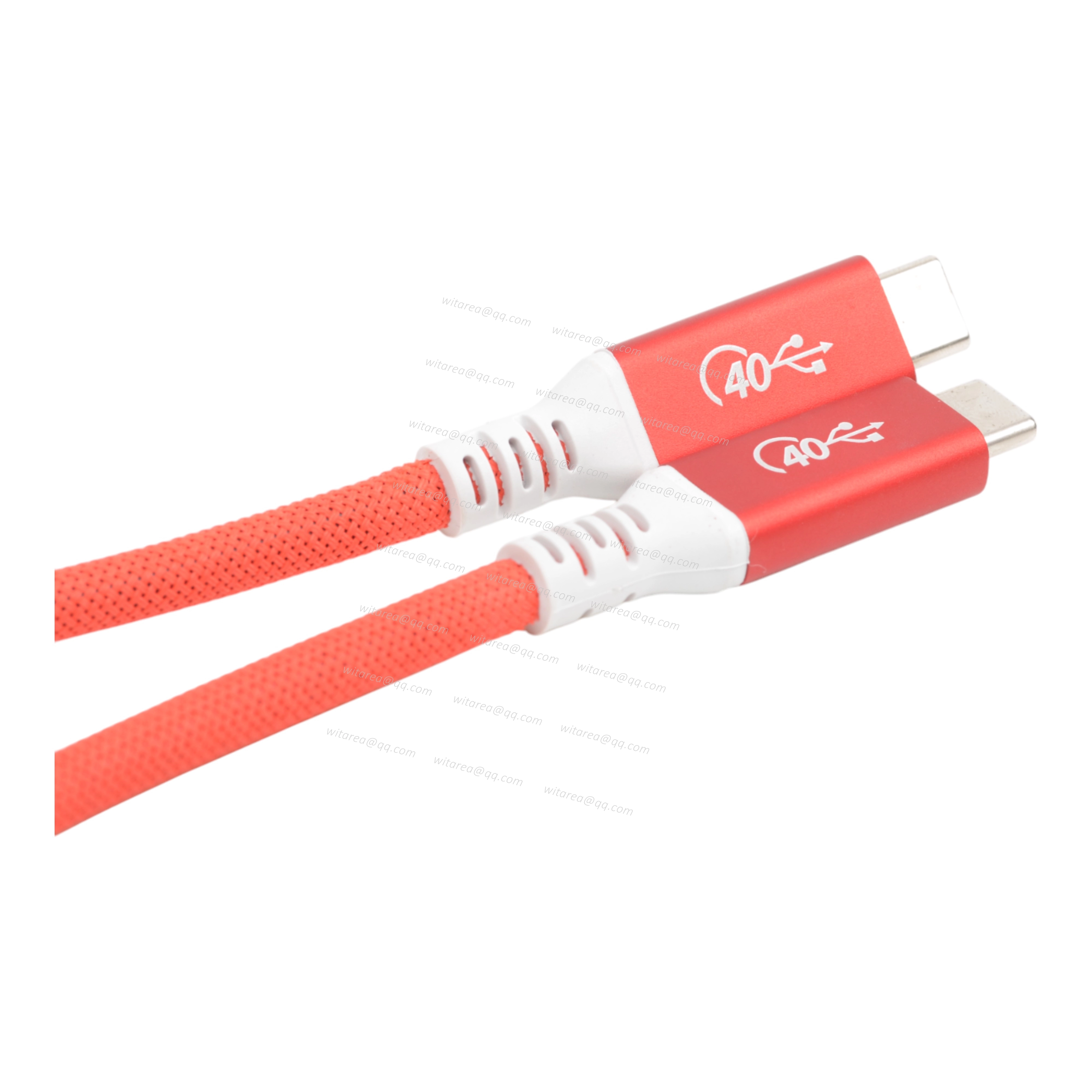 USB 4.0 Type C male to male cable with red Aluminum shell