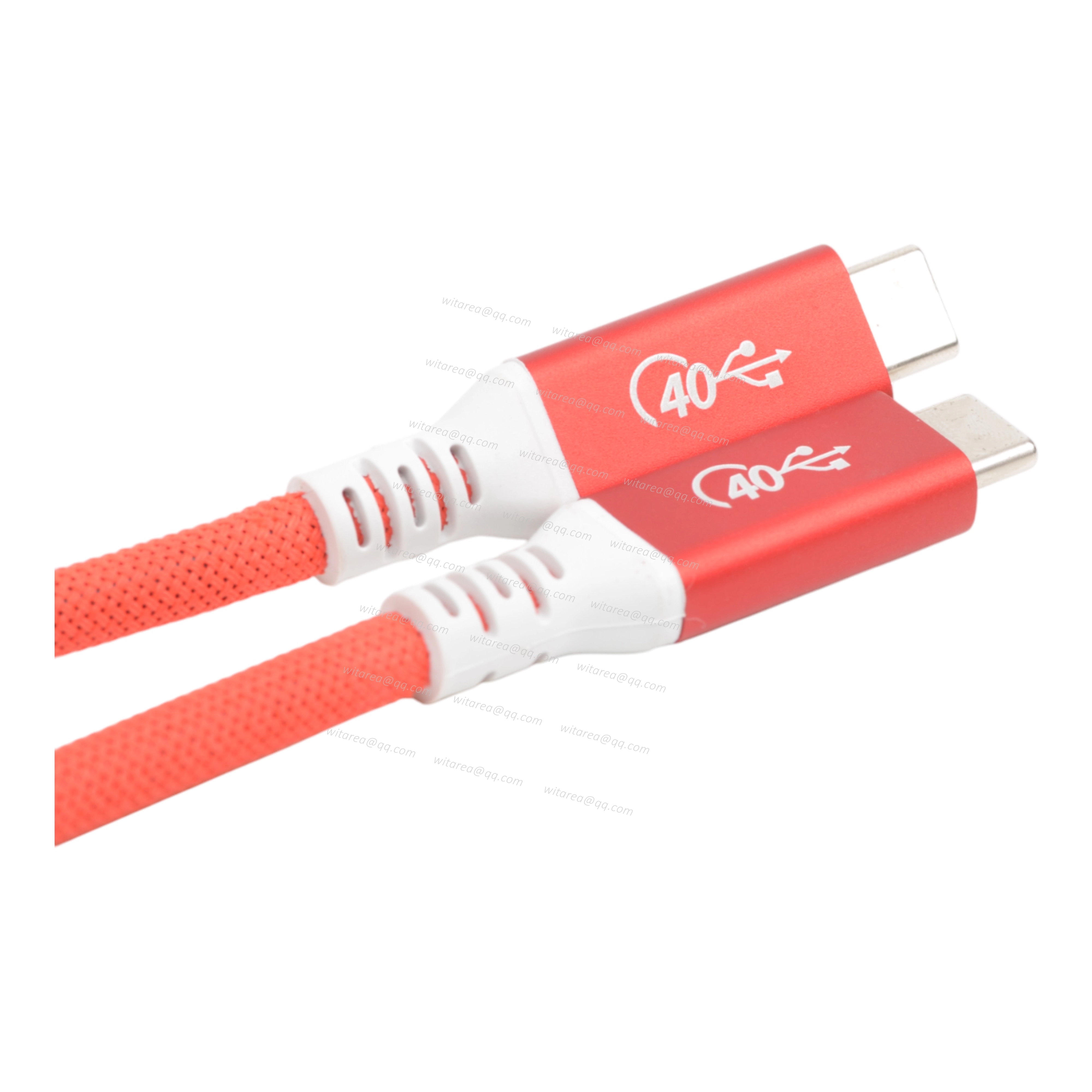 USB 4.0 Type C male to male cable with red Aluminum shell
