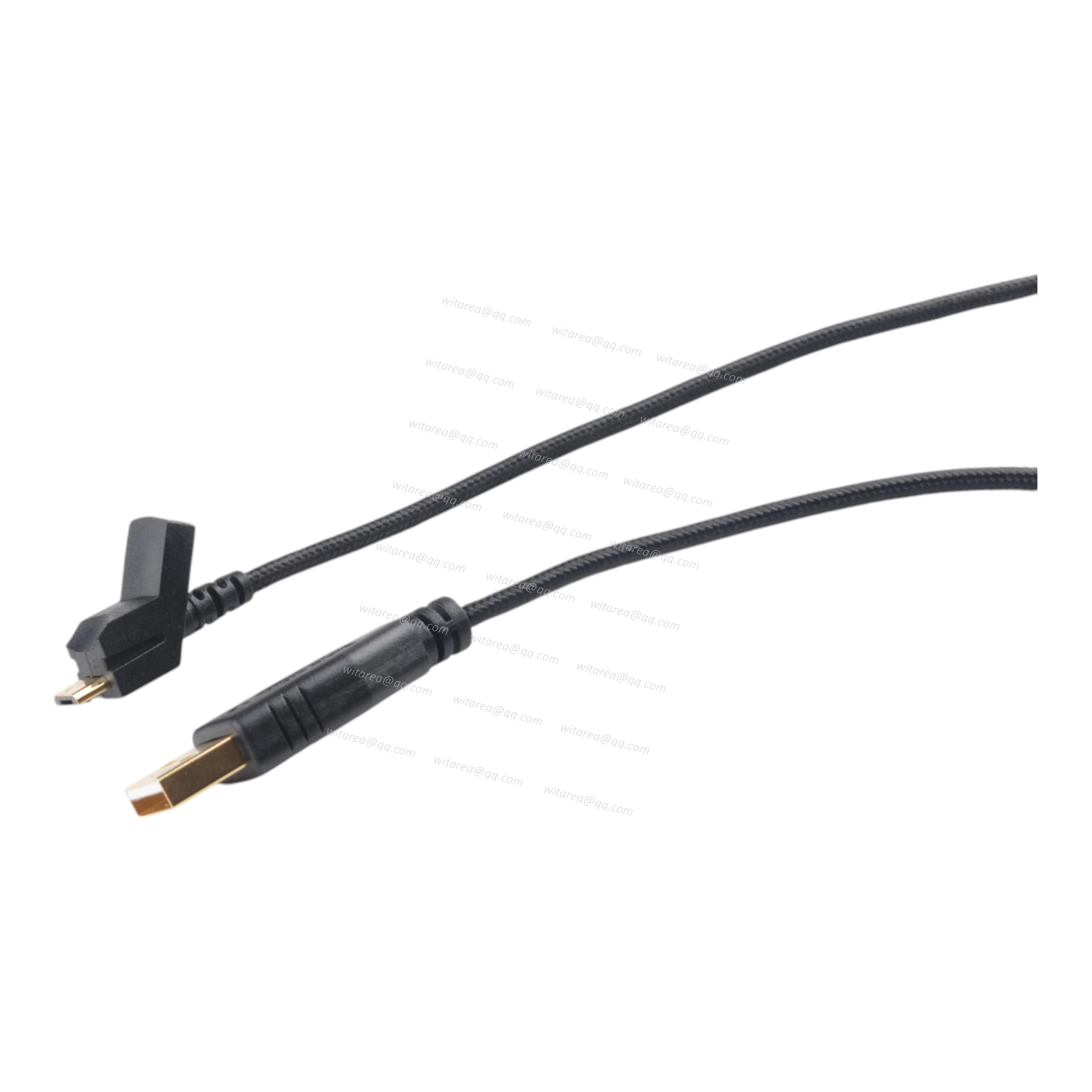 Custom Gold Plated USB Type A to Micro B Cable With Fabric Braiding