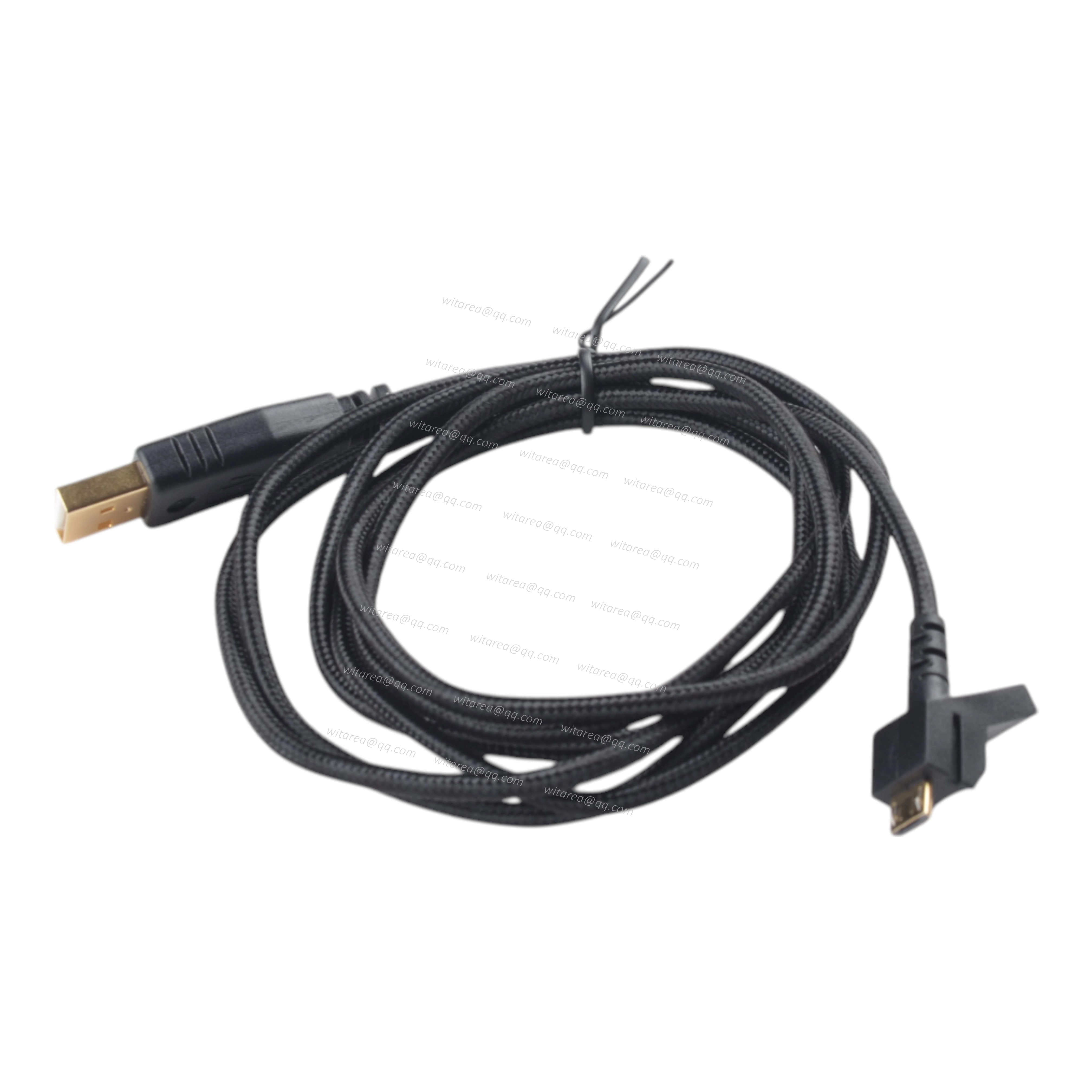 Custom Gold Plated USB Type A to Micro B Cable With Fabric Braiding
