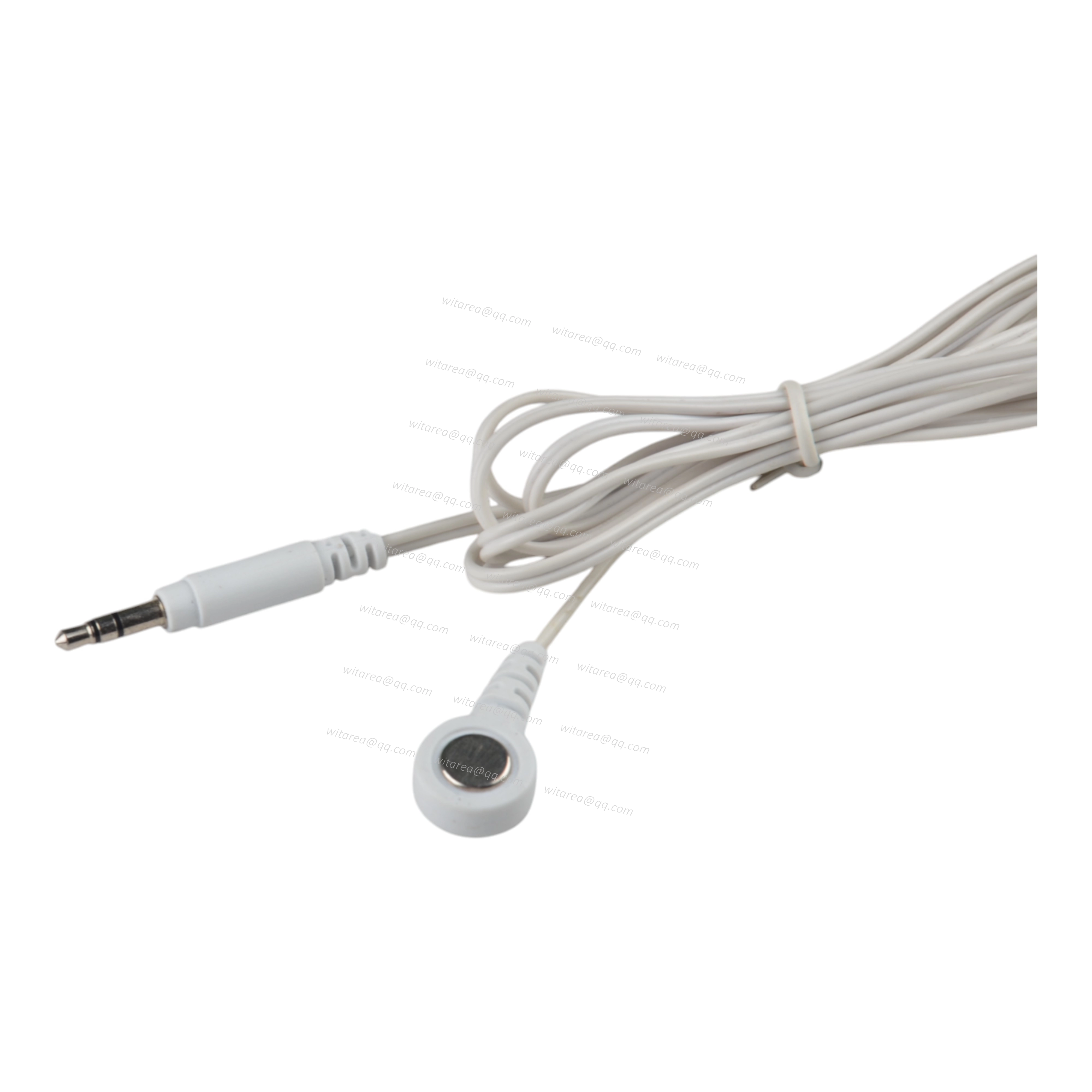 Magnetic snap electrodes lead to 3.5mm audio jack wire