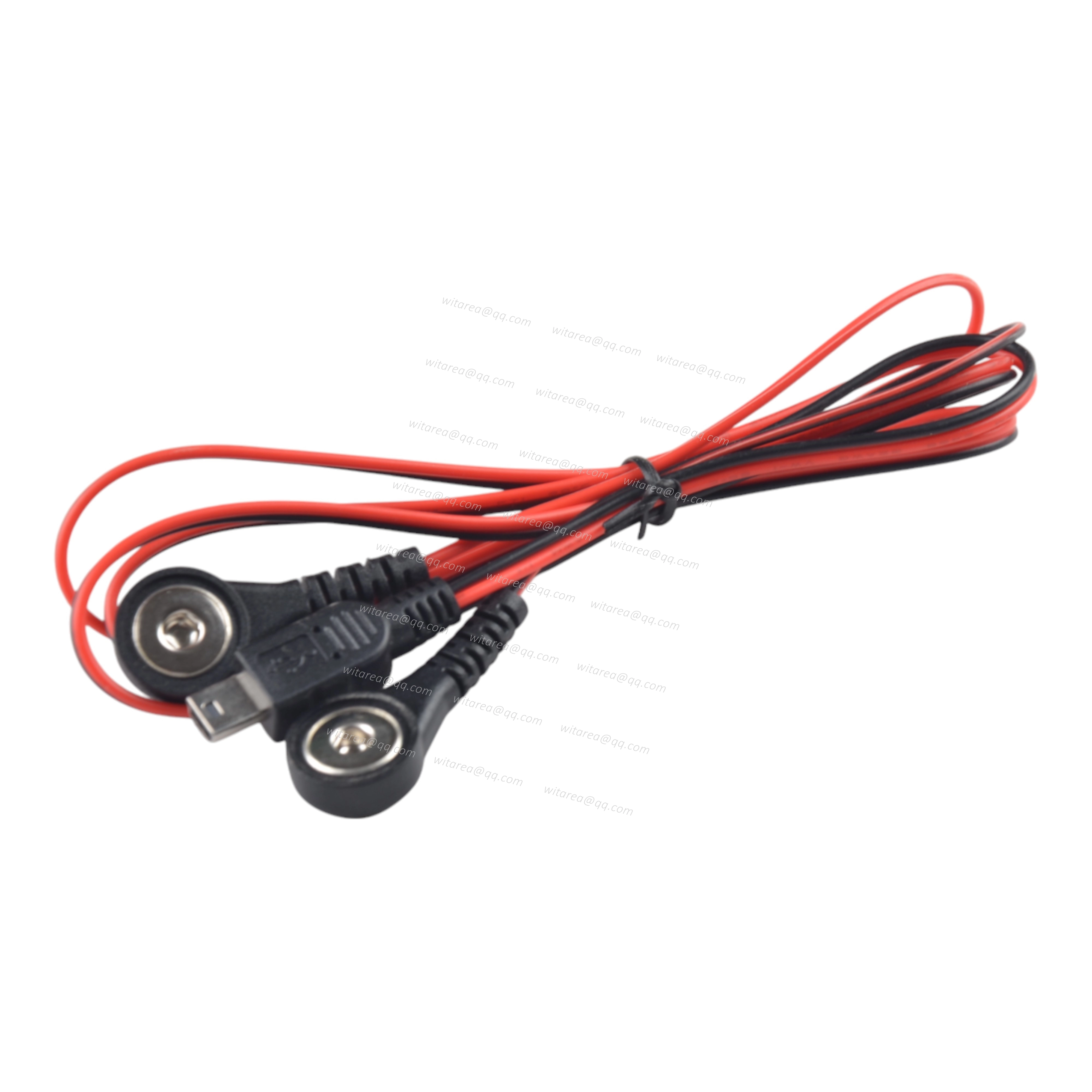 2-Lead electrode snap to USB Mini-B cable