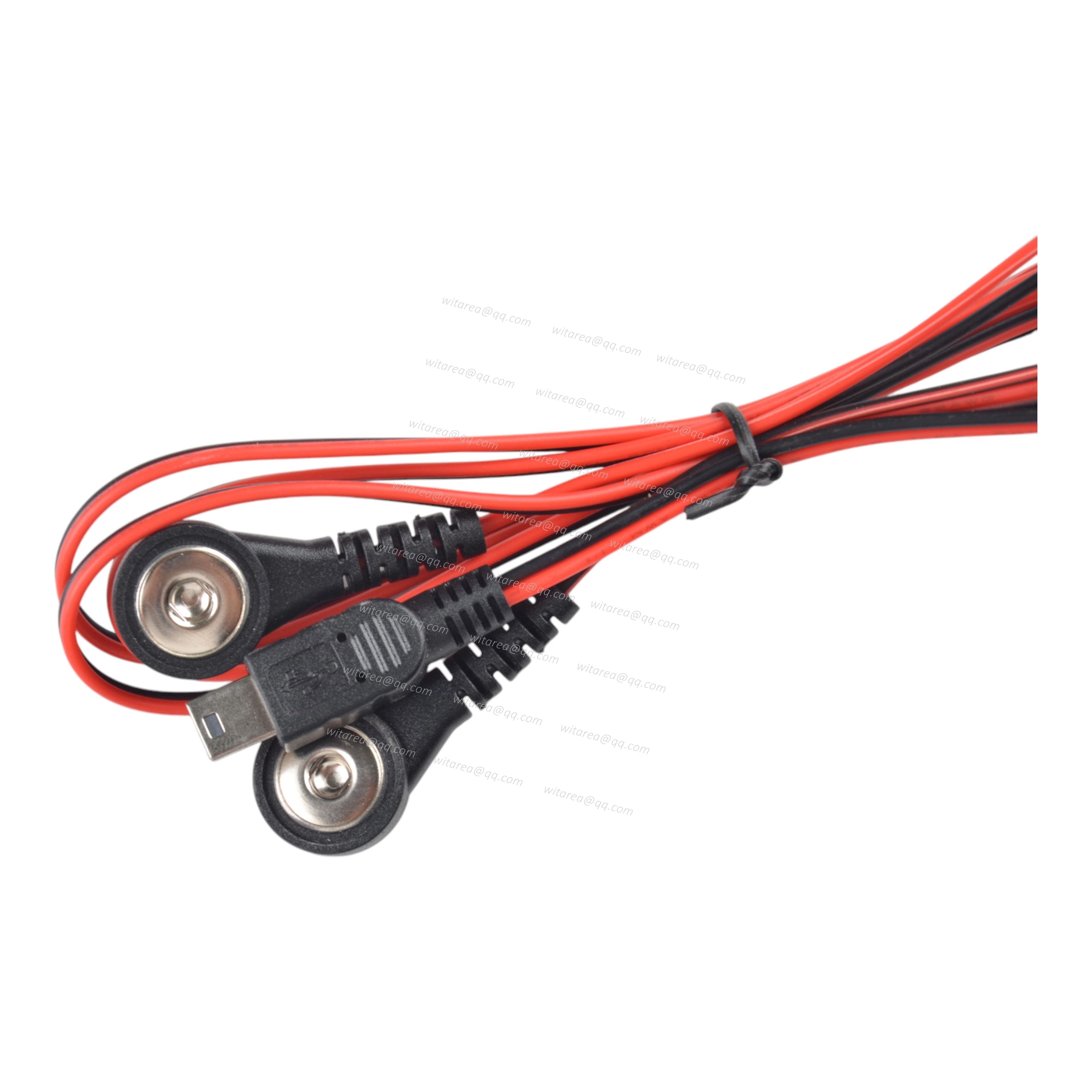 2-Lead electrode snap to USB Mini-B cable