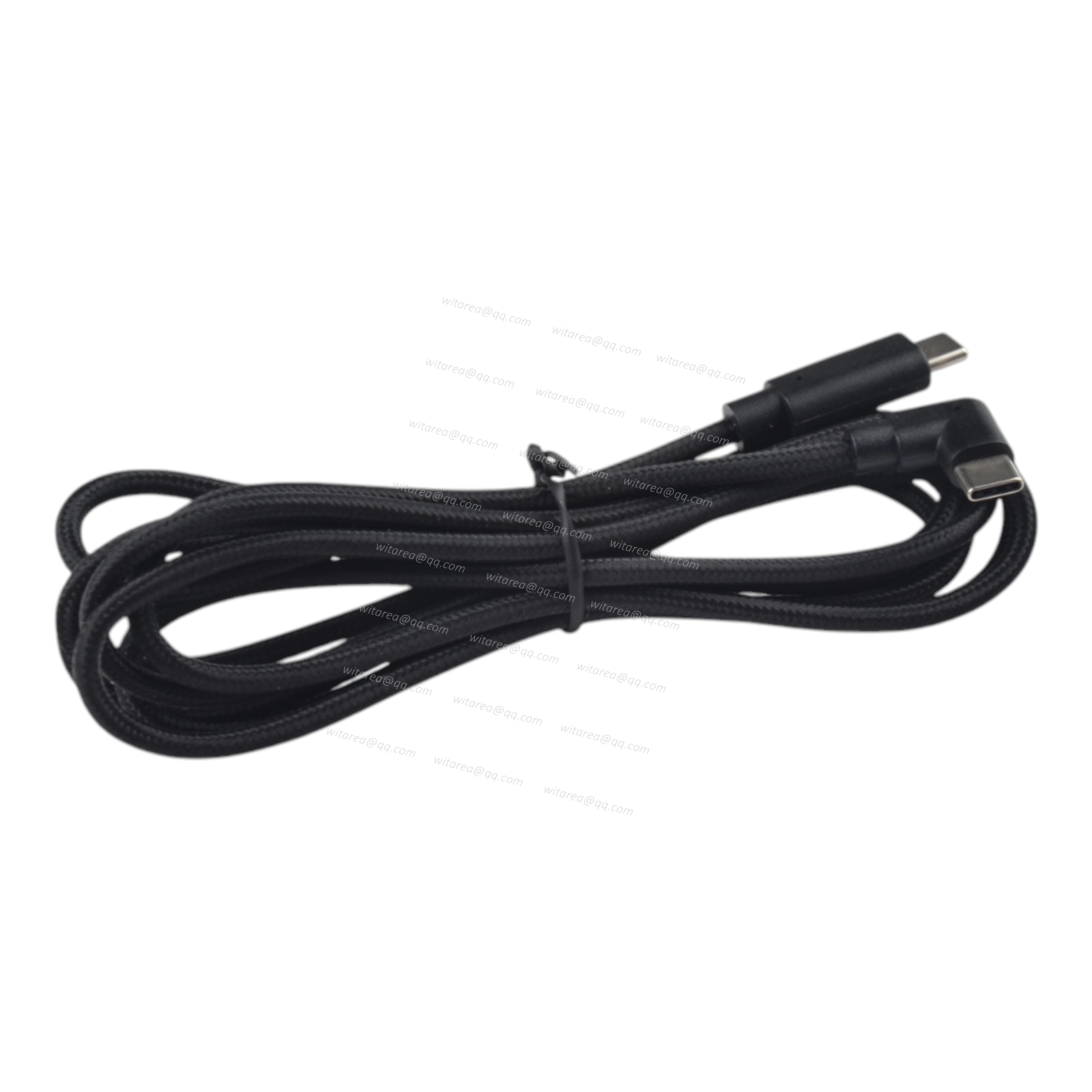Fabric braided USB 2.0 Type C to angled Type C cable