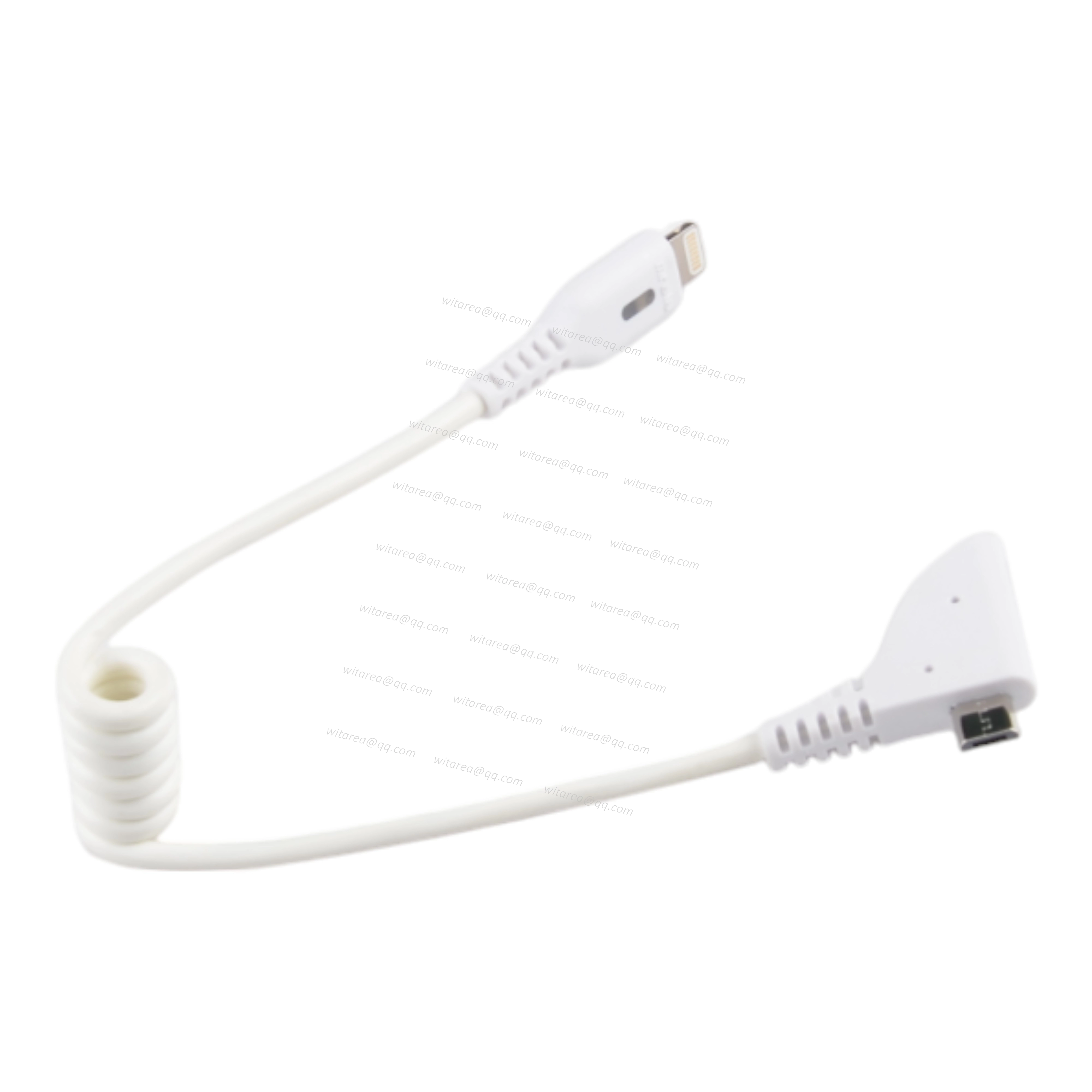 Triangular wing micro B to 8Pin lightning coiled cable