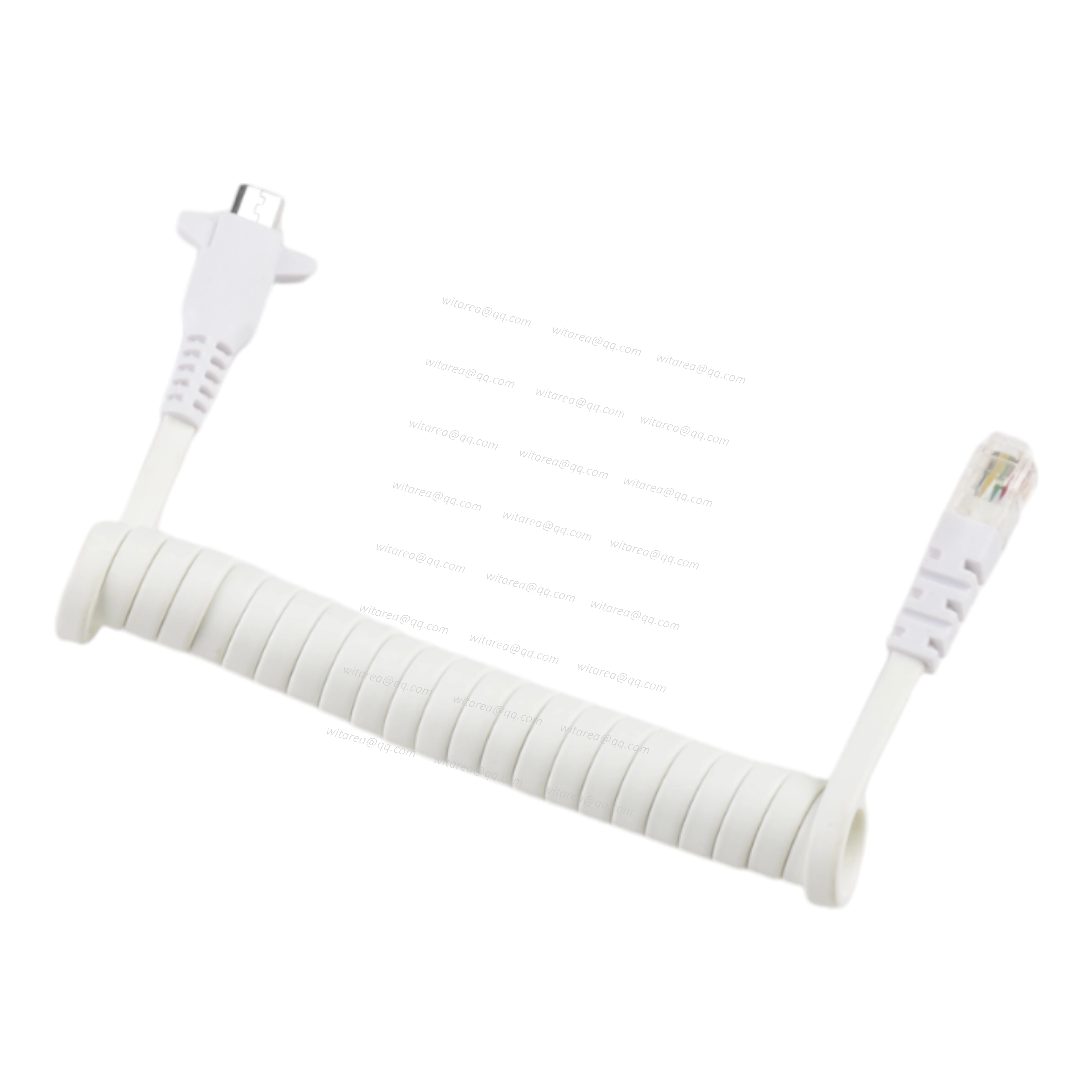 Delta wing Micro B male to RJ11 coiled cable