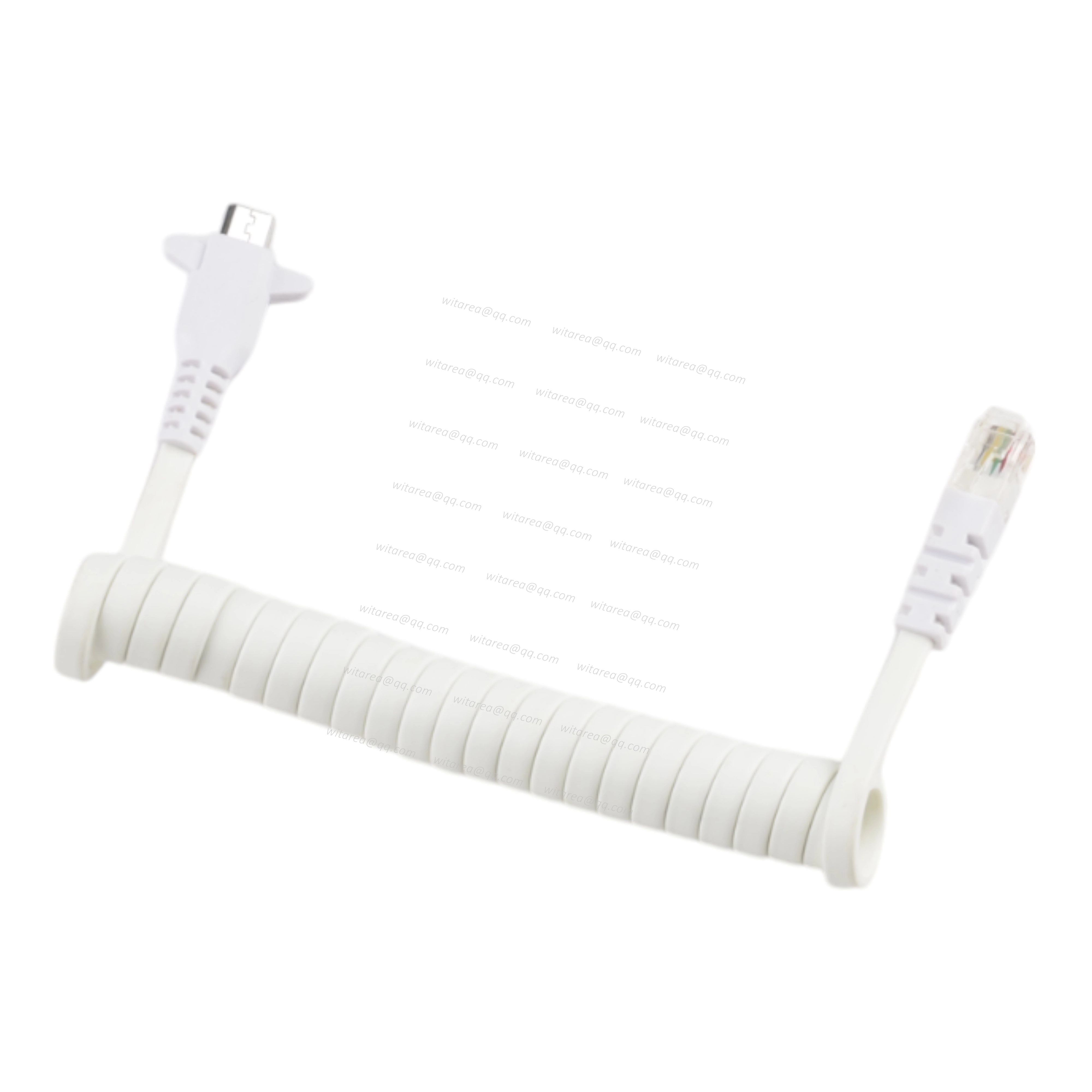 Delta wing Micro B male to RJ11 coiled cable