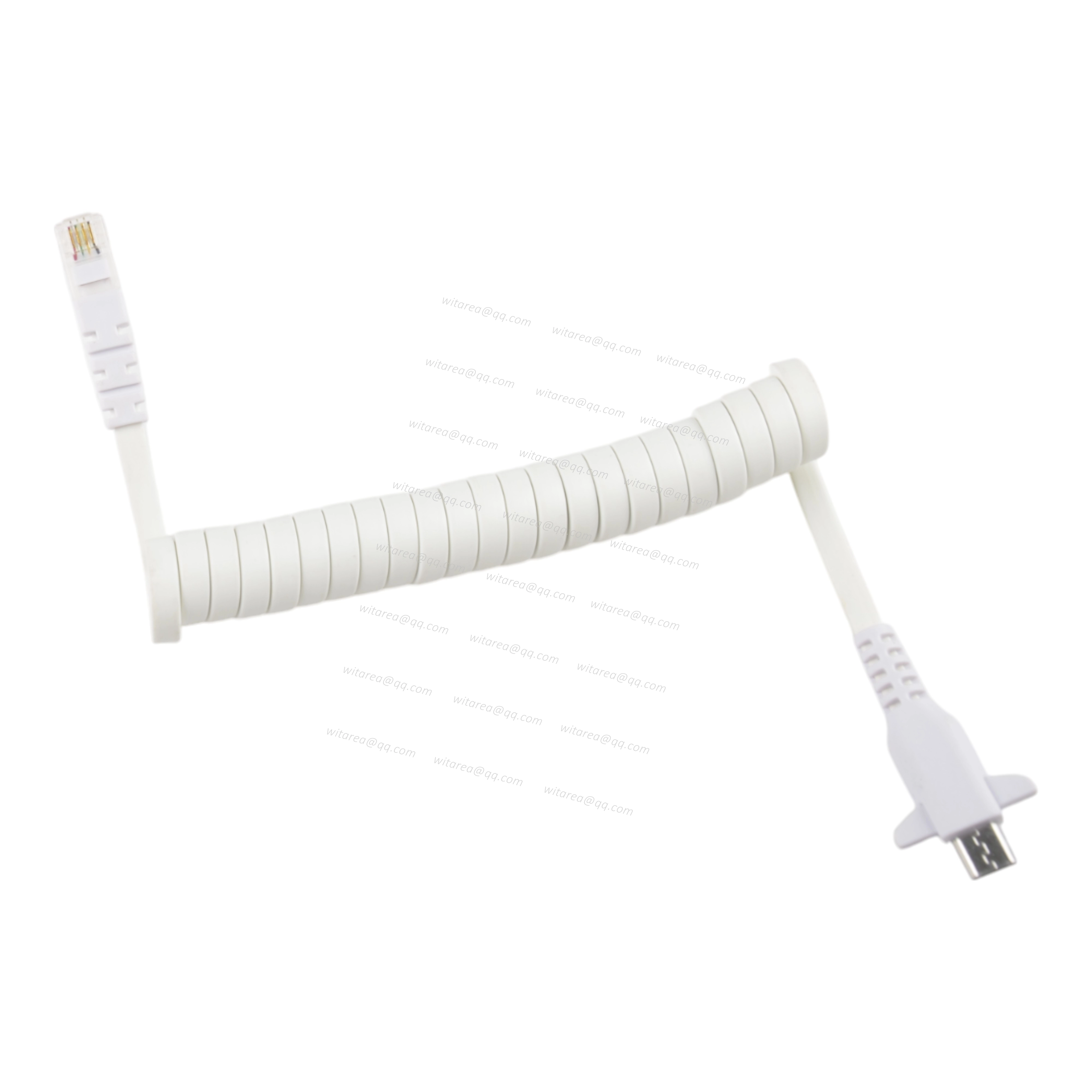 Delta wing Micro B male to RJ11 coiled cable