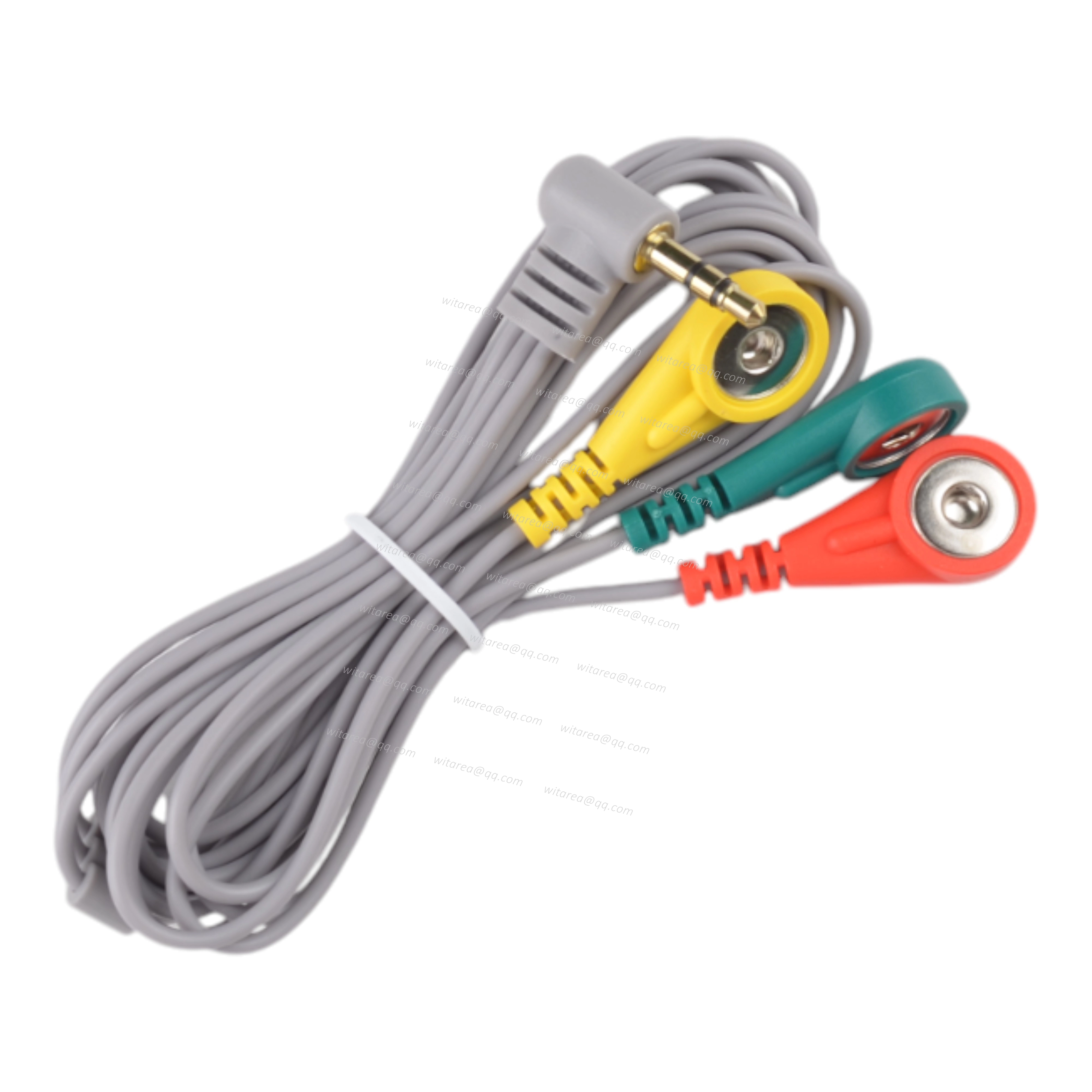 3.5mm Audio Jack to 3 leads electrode snap cable