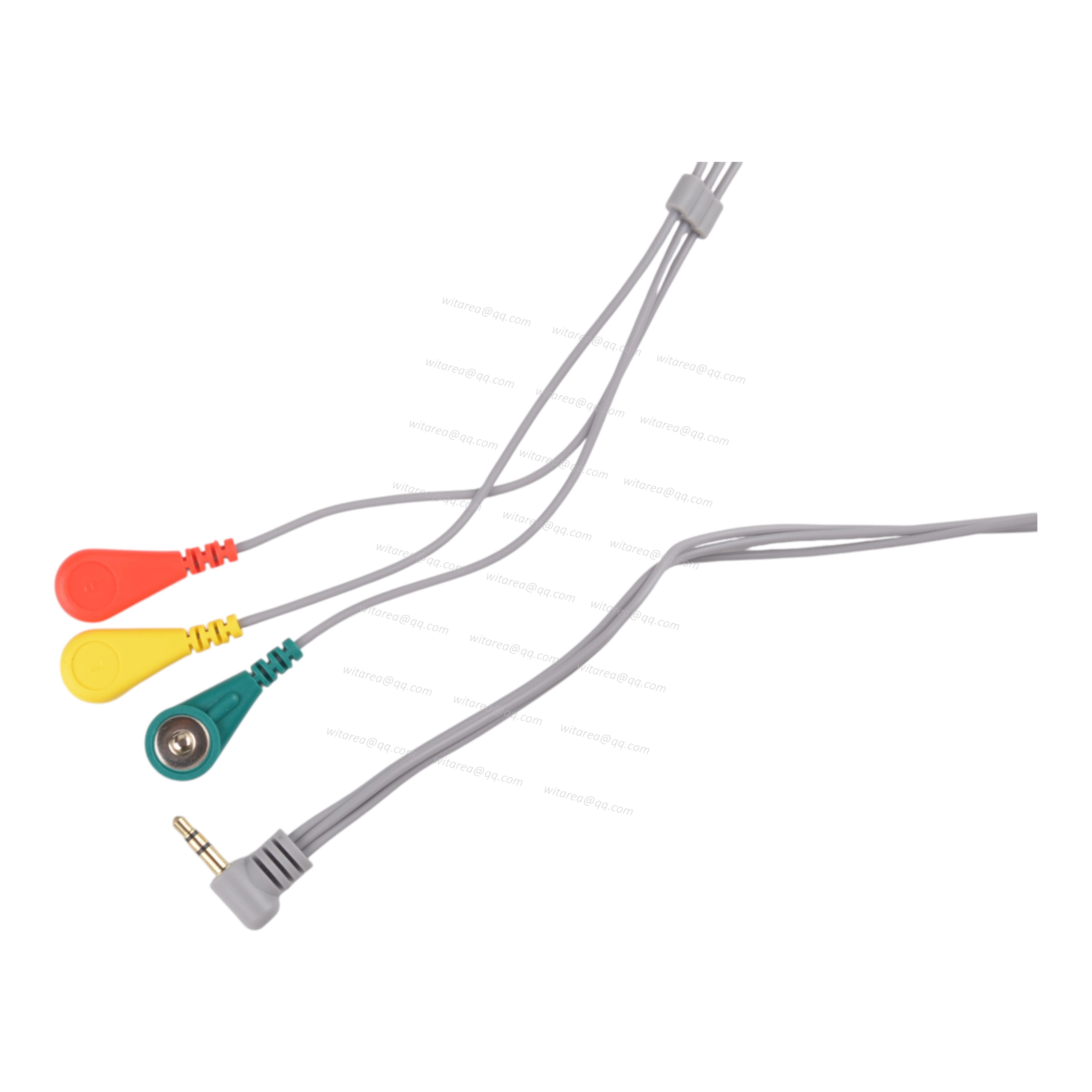3.5mm Audio Jack to 3 leads electrode snap cable