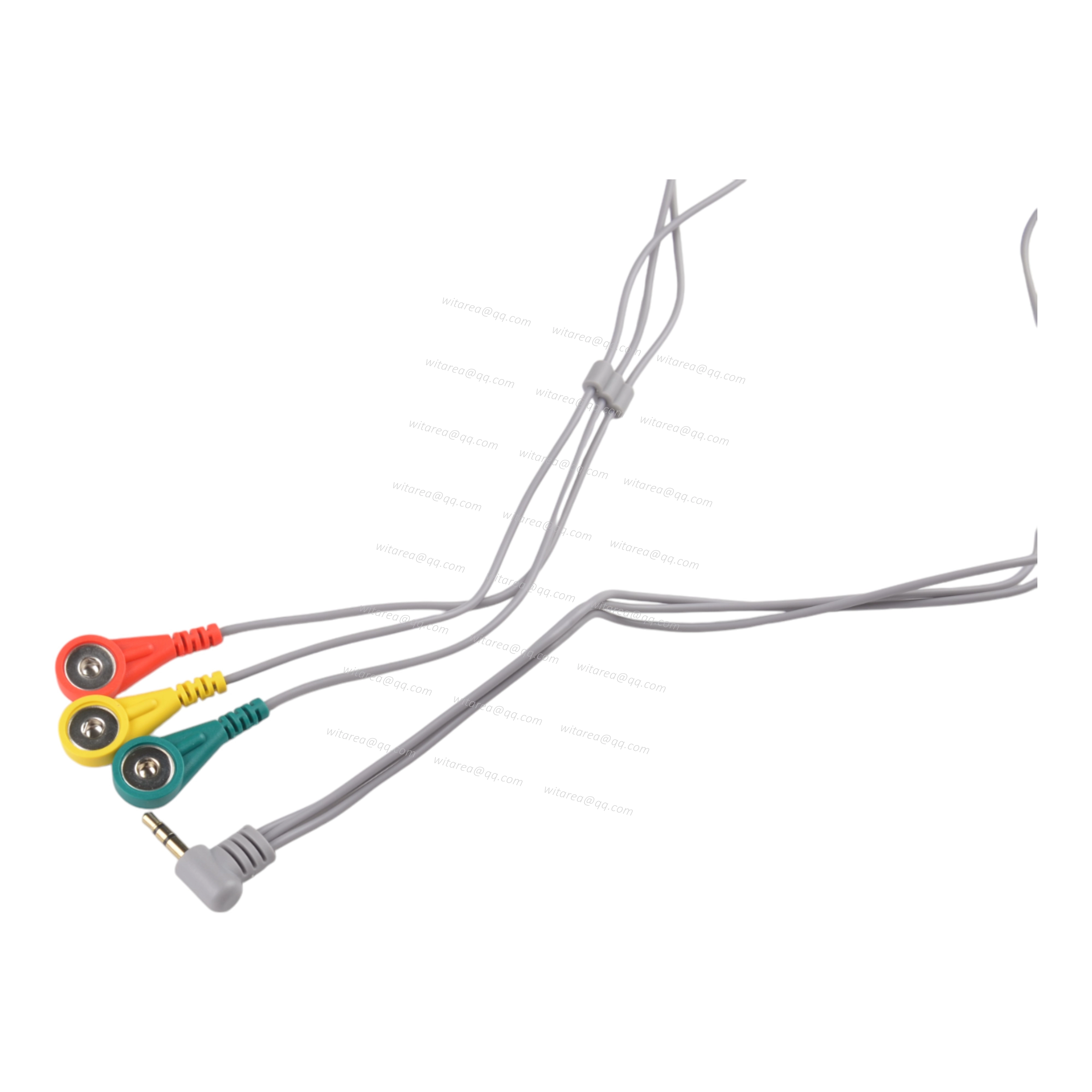 3.5mm Audio Jack to 3 leads electrode snap cable