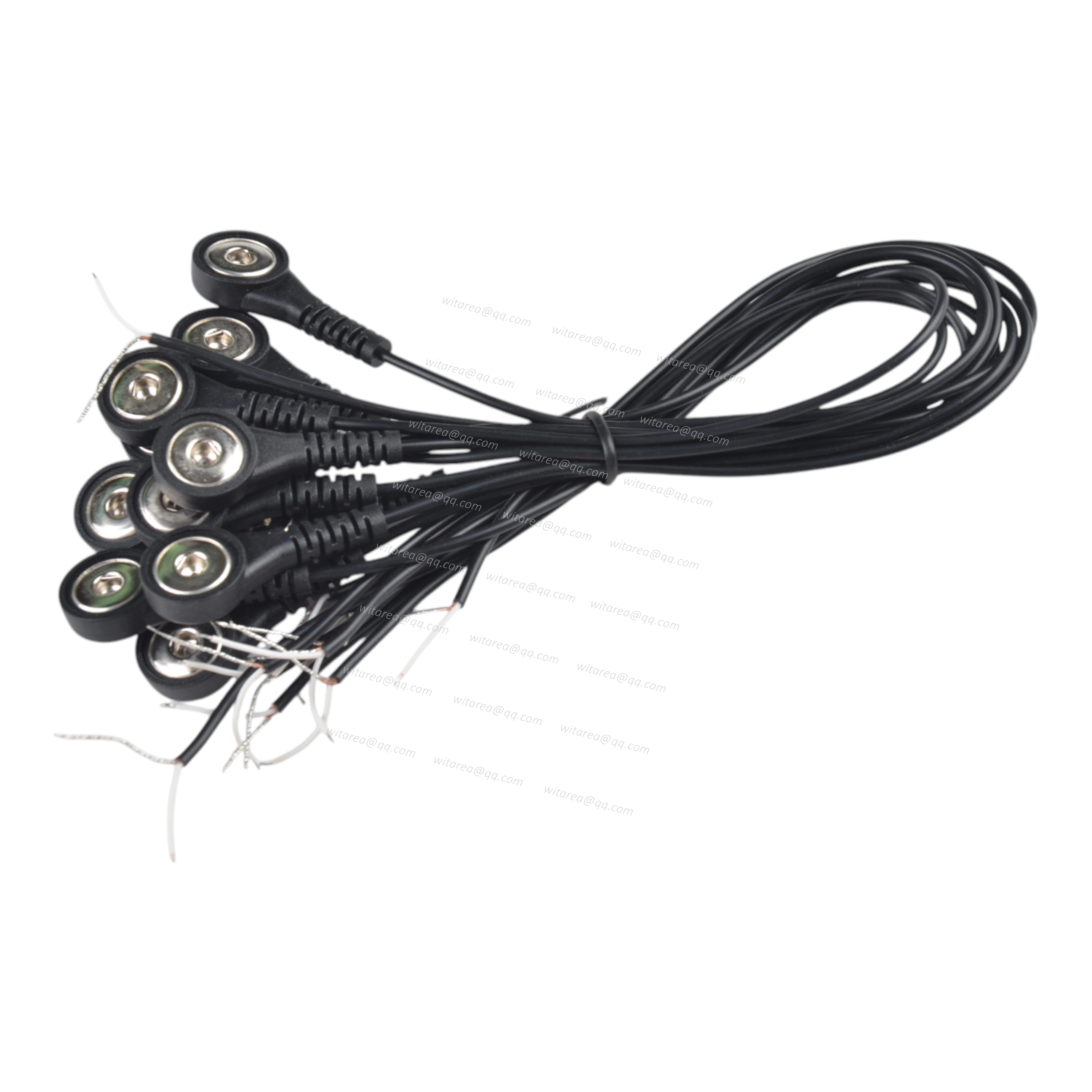 10-leads Electrode Snap To Bare-Ended Cable