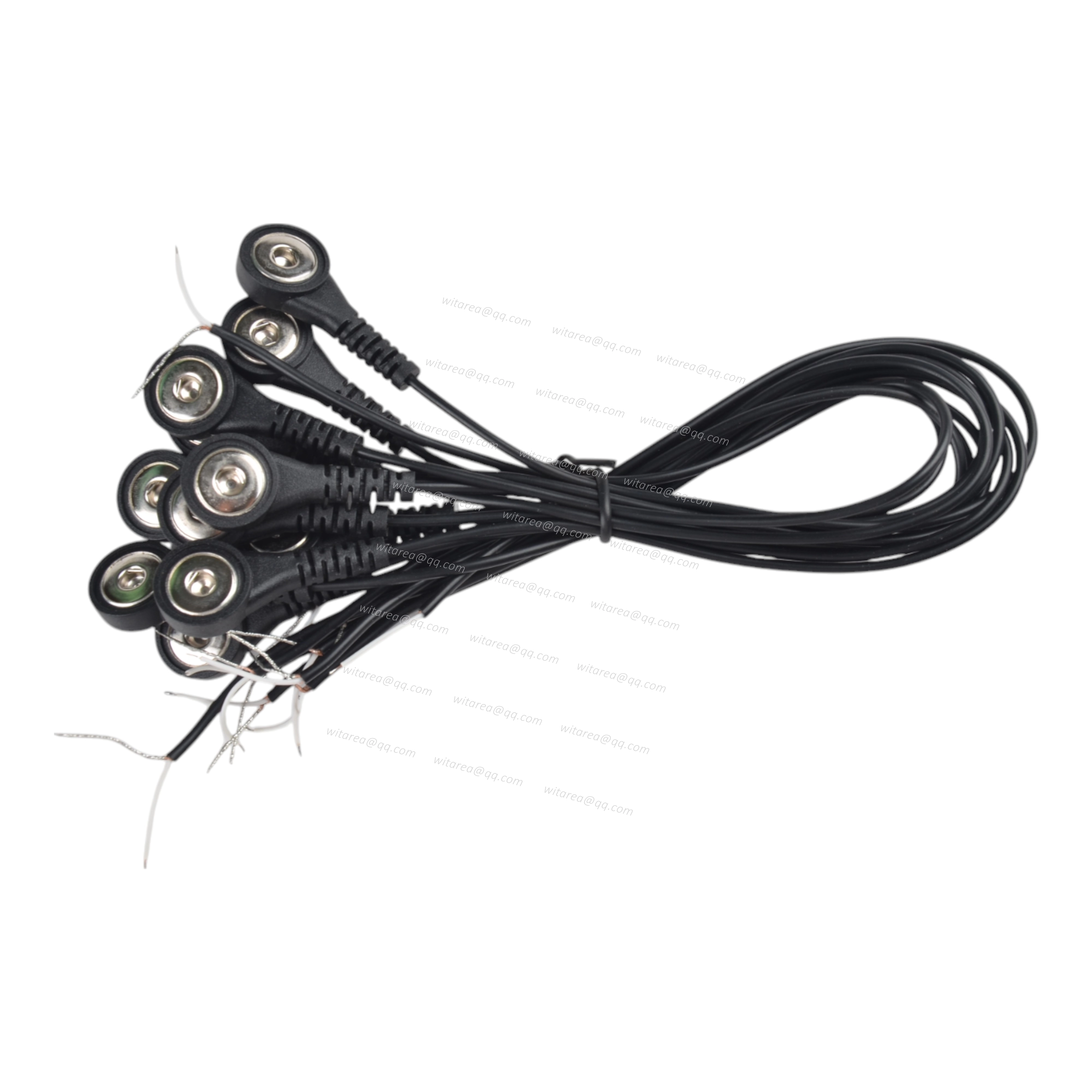 10-leads Electrode Snap To Bare-Ended Cable