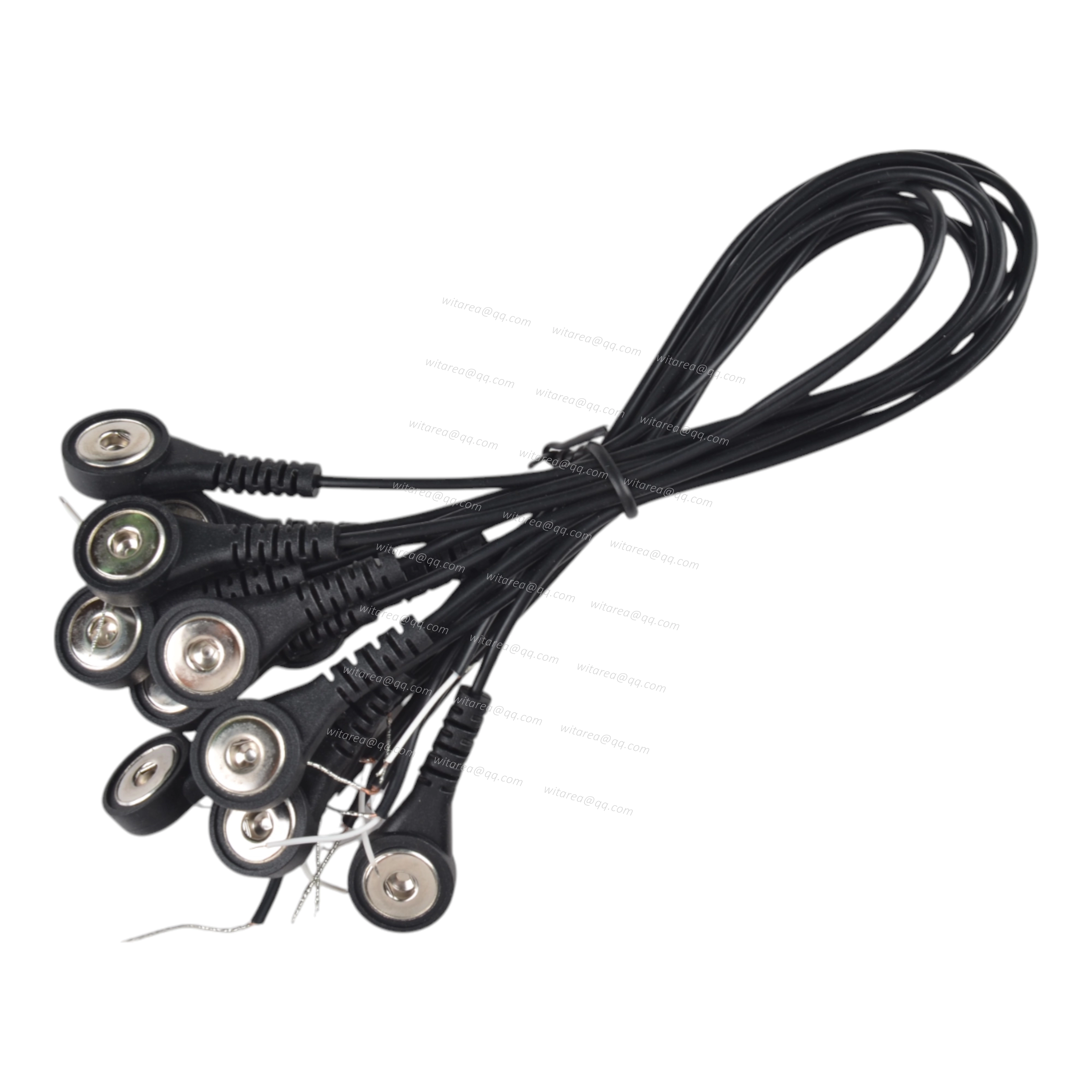 10-leads Electrode Snap To Bare-Ended Cable