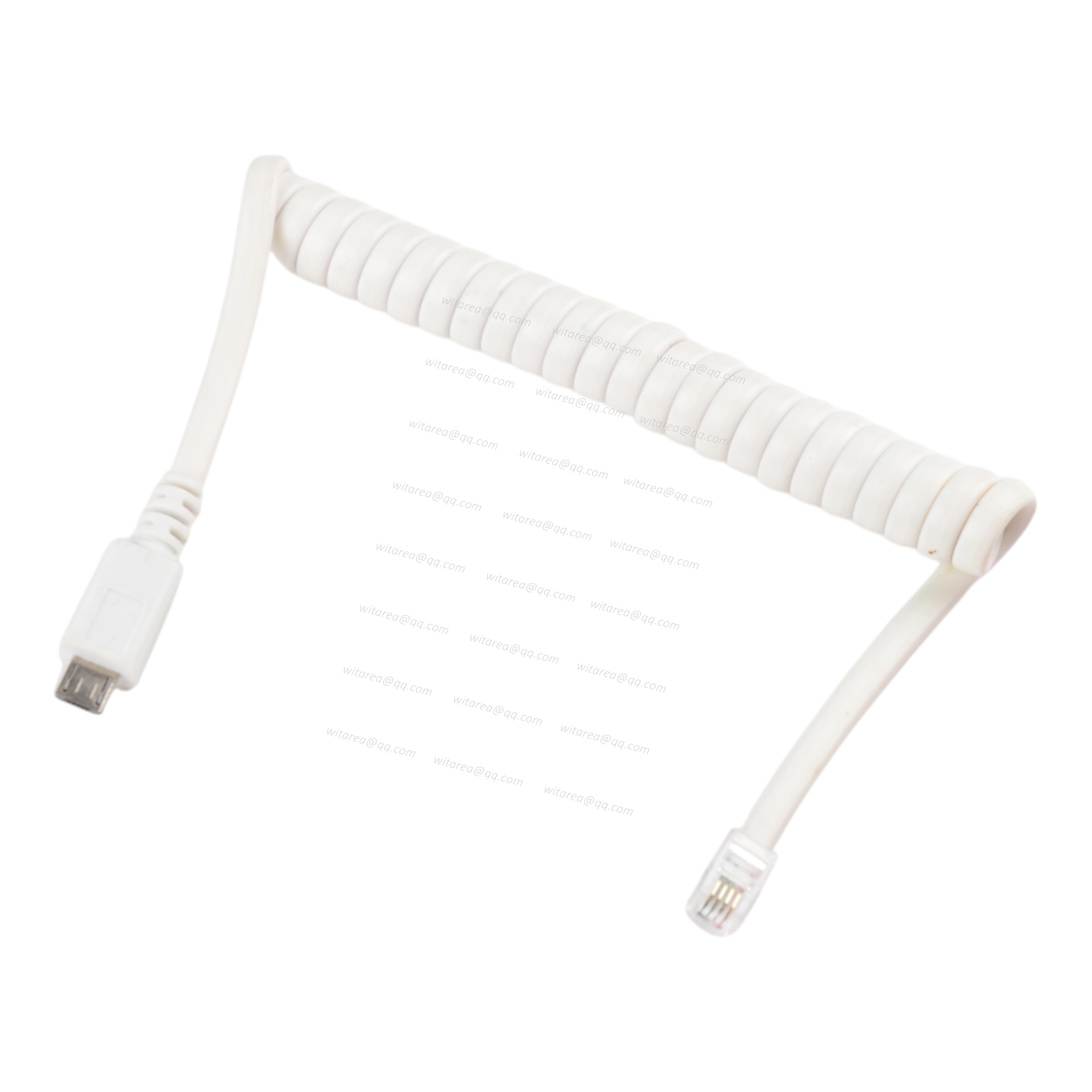 Micro B male to RJ11 coiled cable