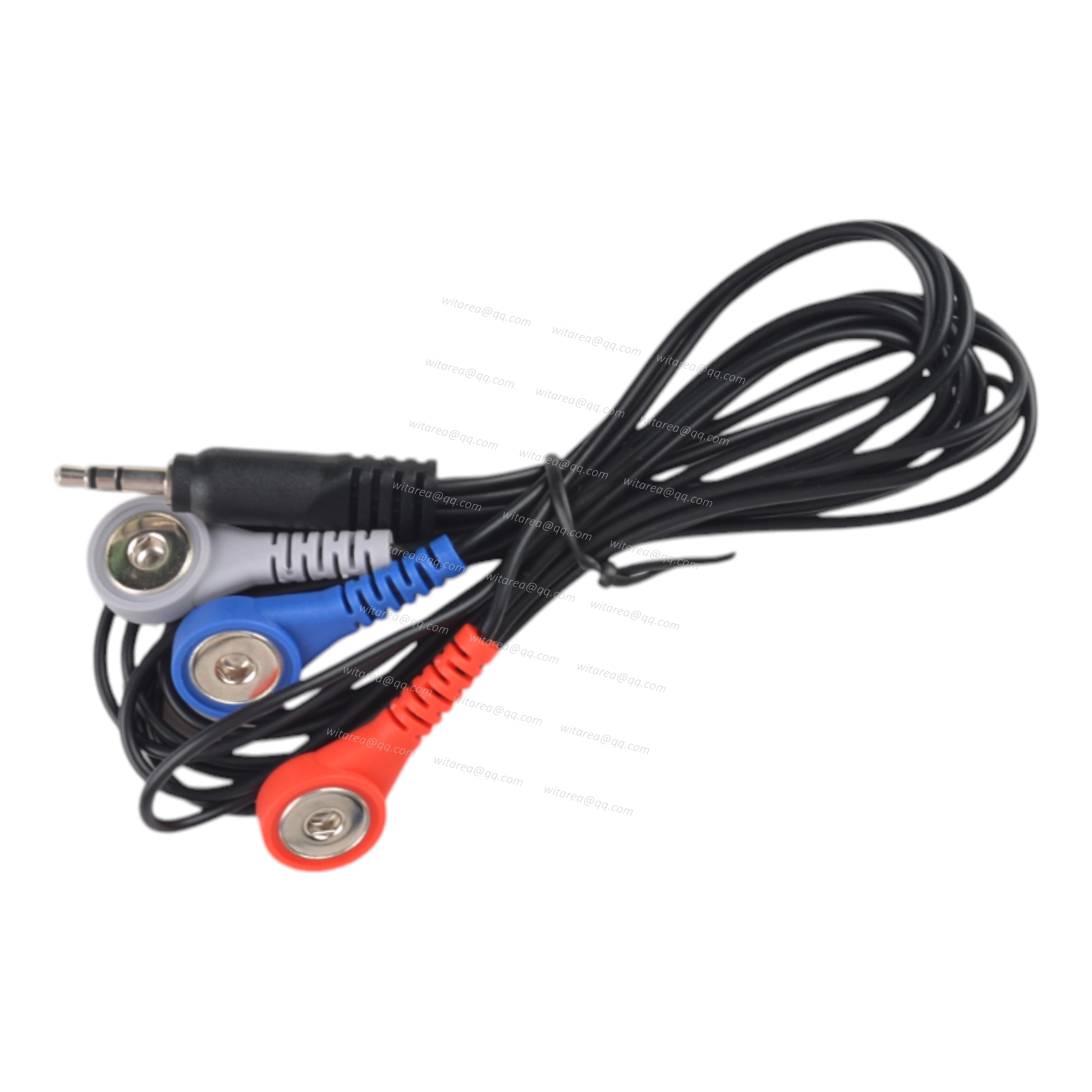 3.5mm Audio Plug to 3 Leads electrode snap cable