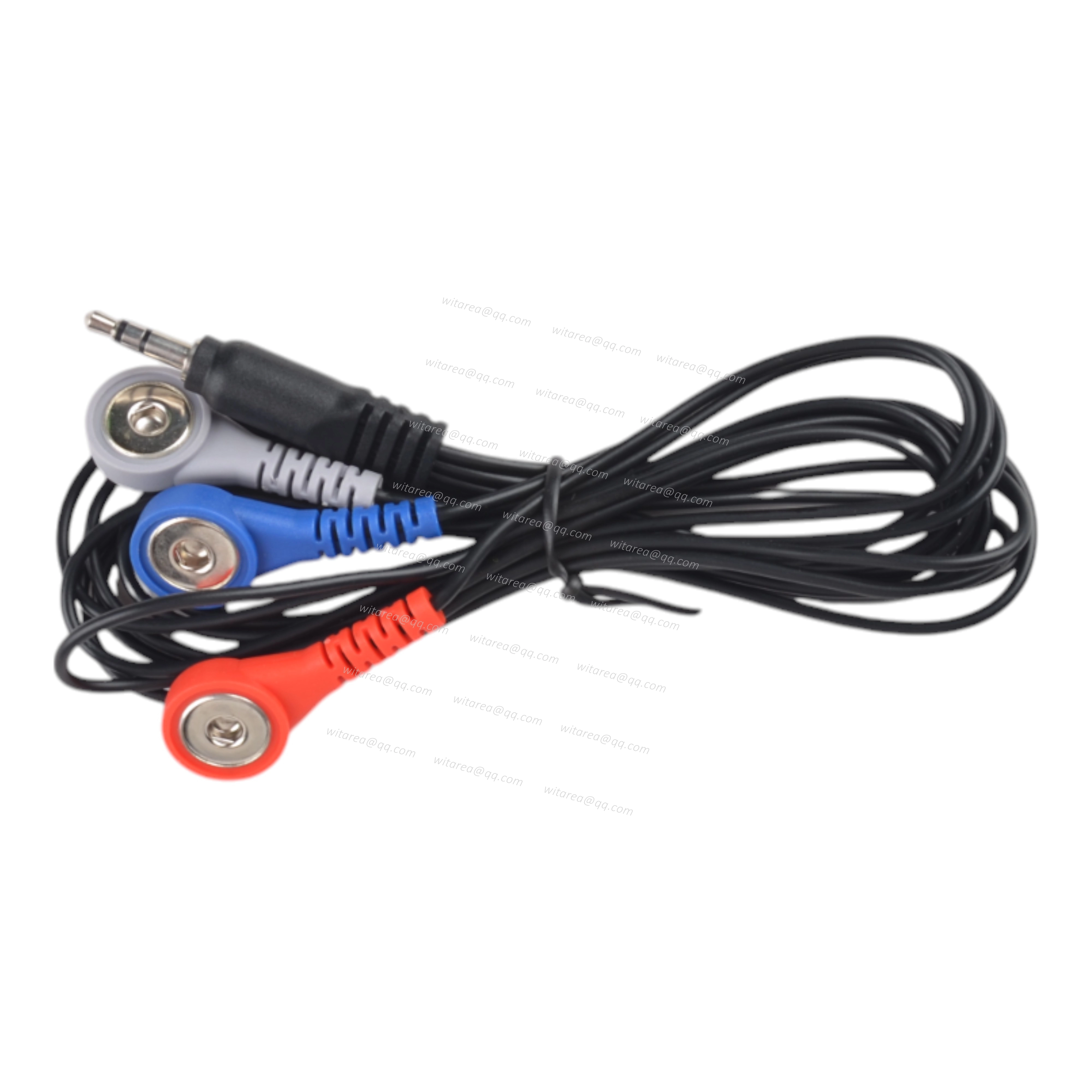 3.5mm Audio Plug to 3 Leads electrode snap cable