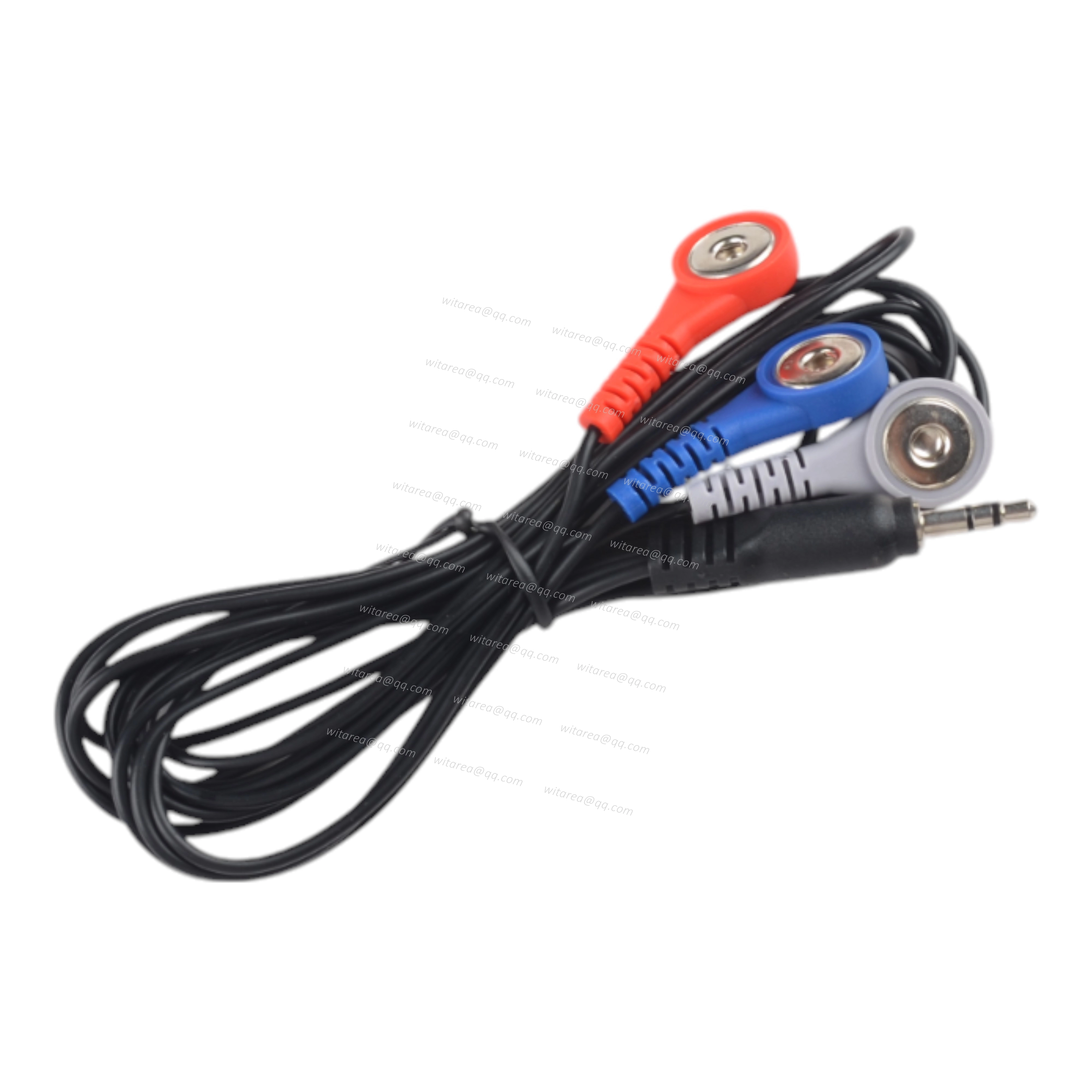 3.5mm Audio Plug to 3 Leads electrode snap cable
