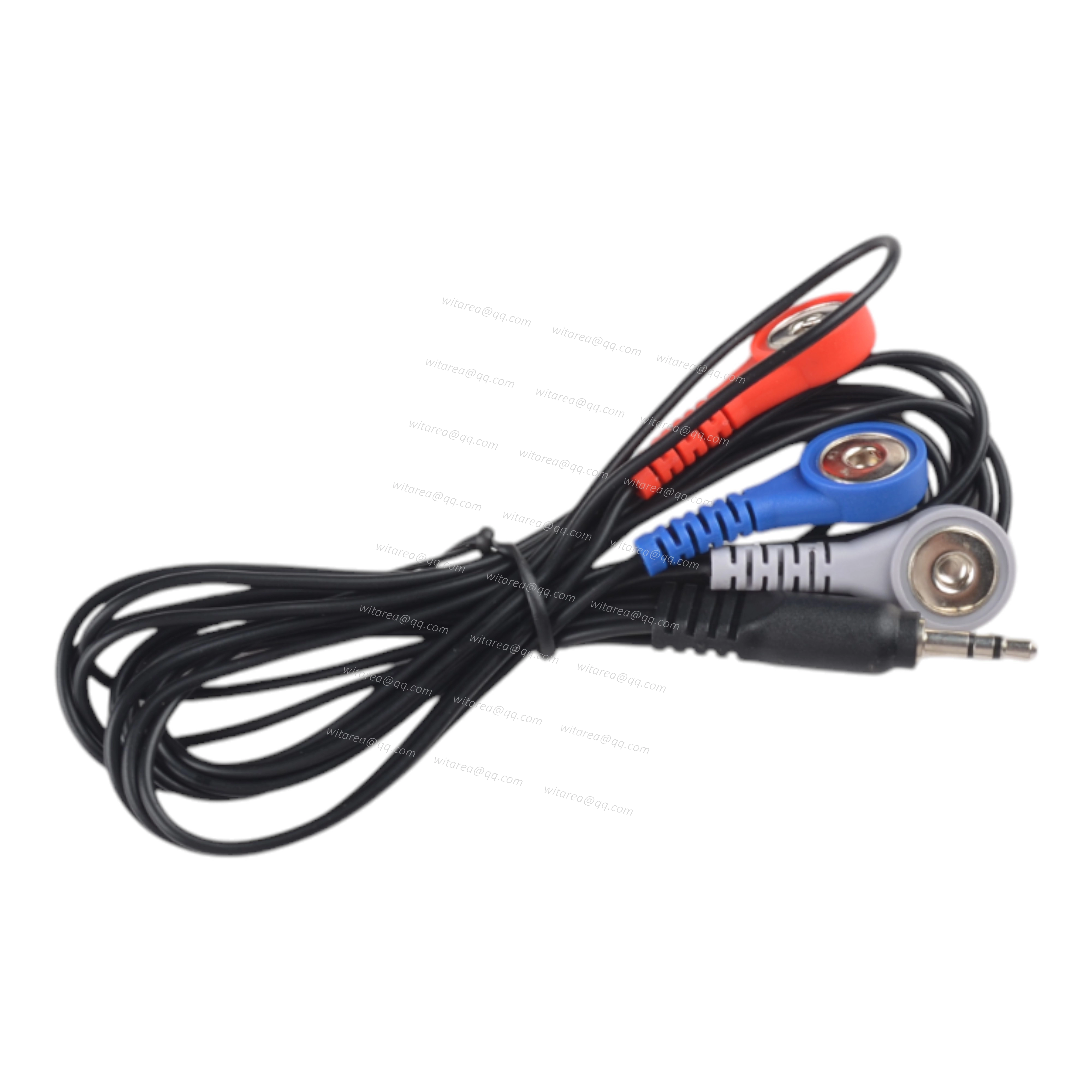 3.5mm Audio Plug to 3 Leads electrode snap cable