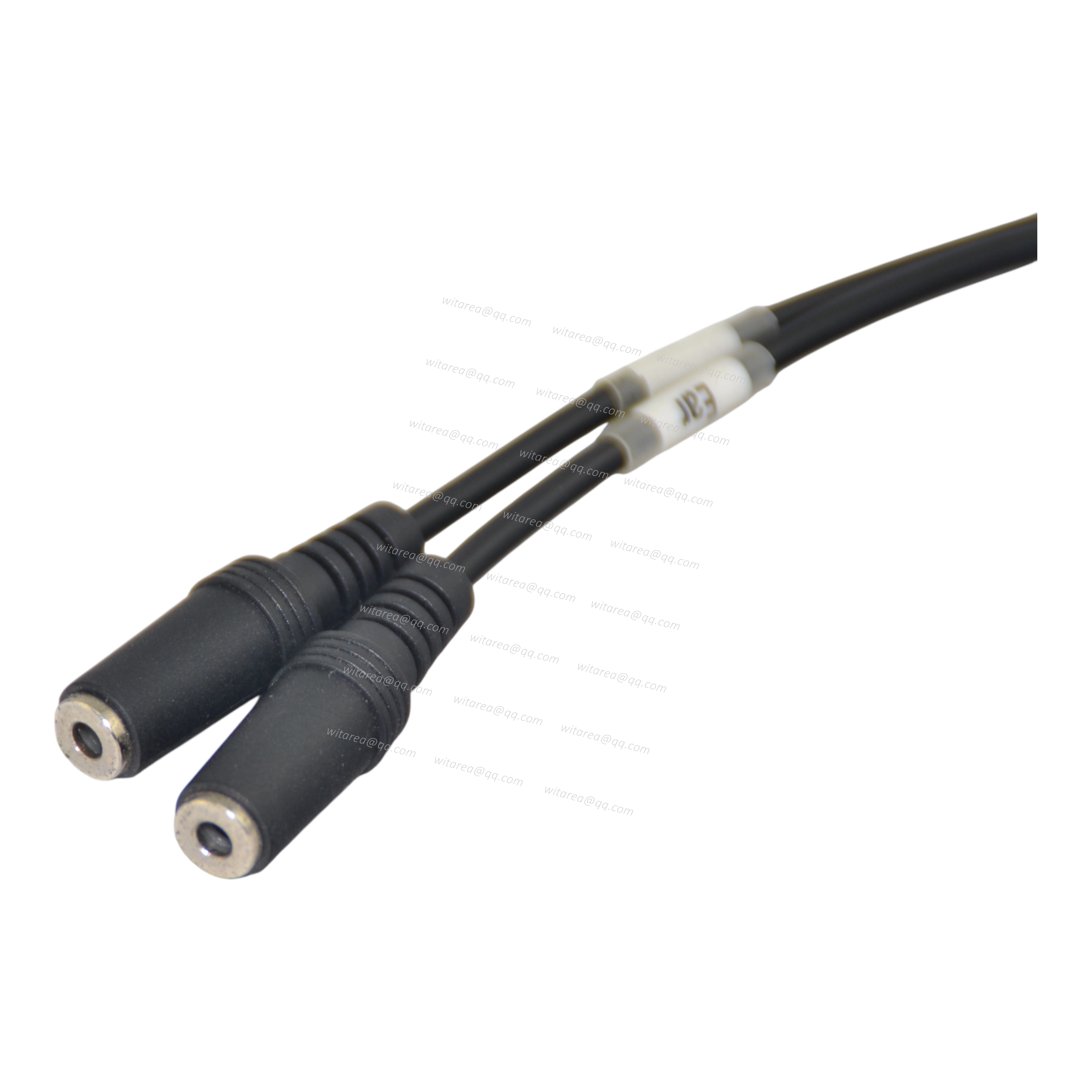 Angled Audio Jack Extension to Splitter Cable