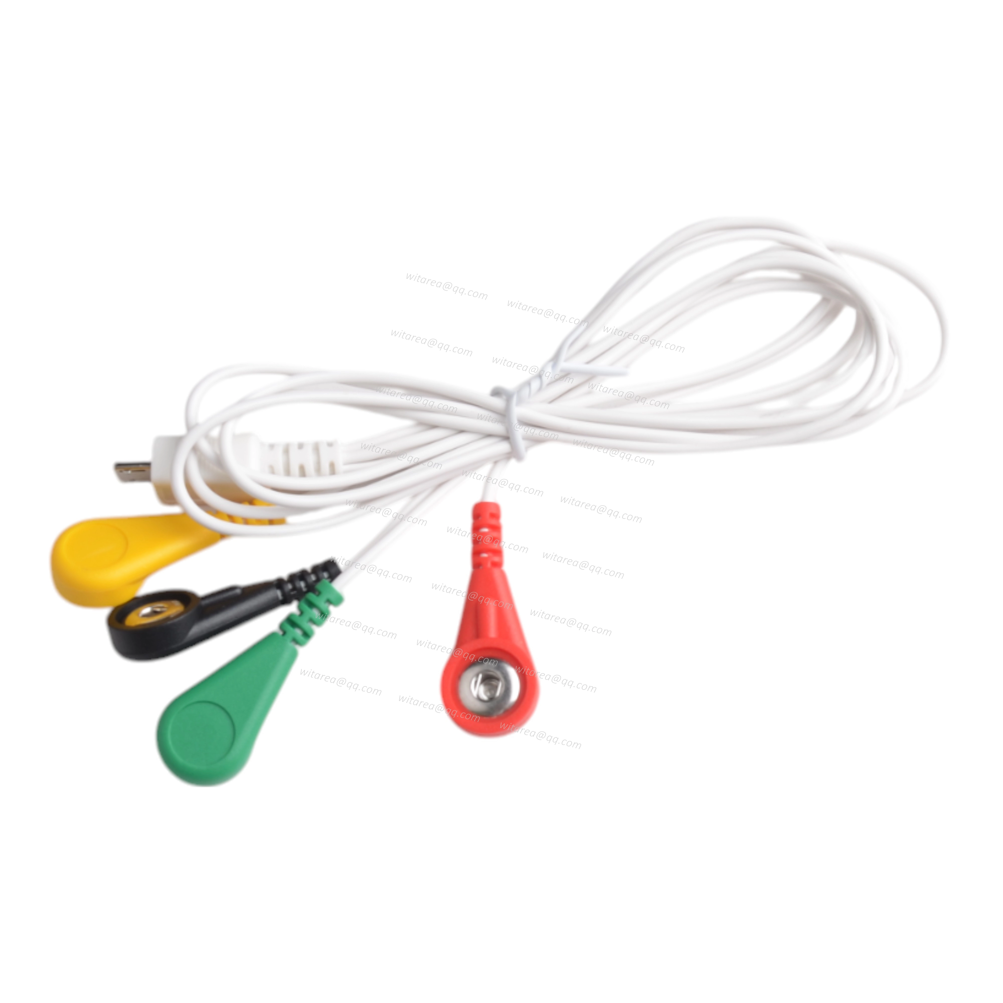 Custom USB Micro B to 4 Leads Electrode Snap Cable