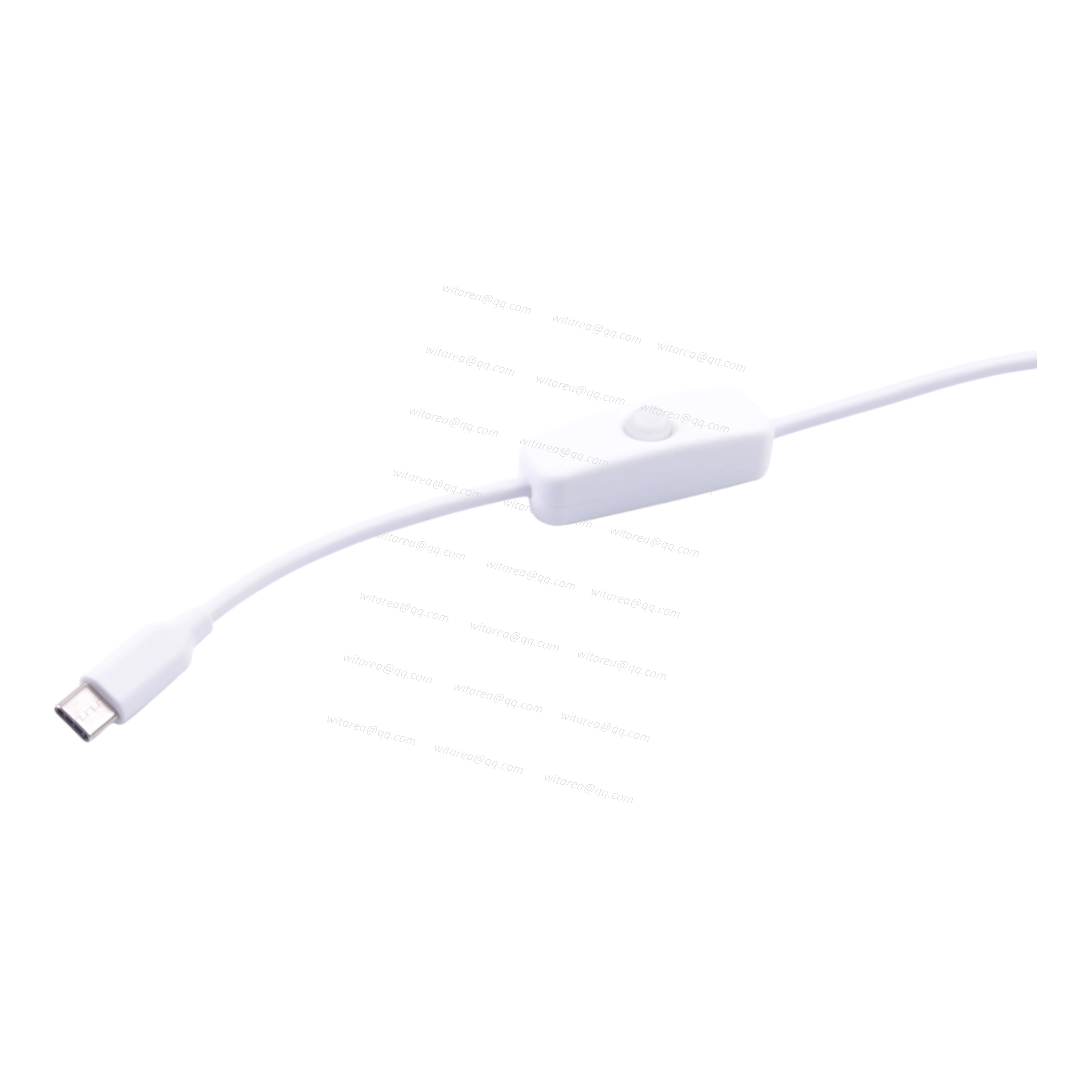 USB-A male to USB-C male cable with on/off switch