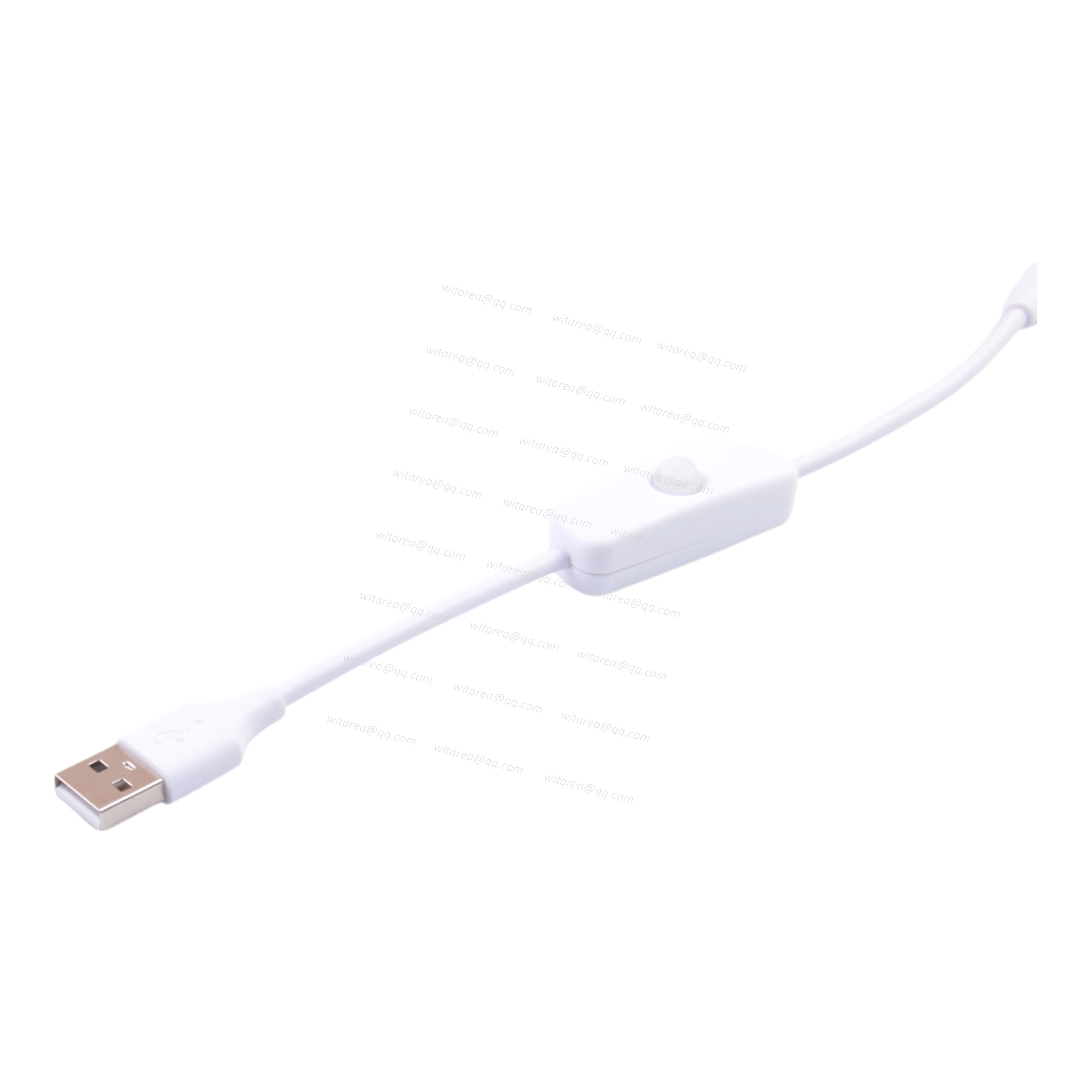 USB-A male to USB-C male cable with on/off switch