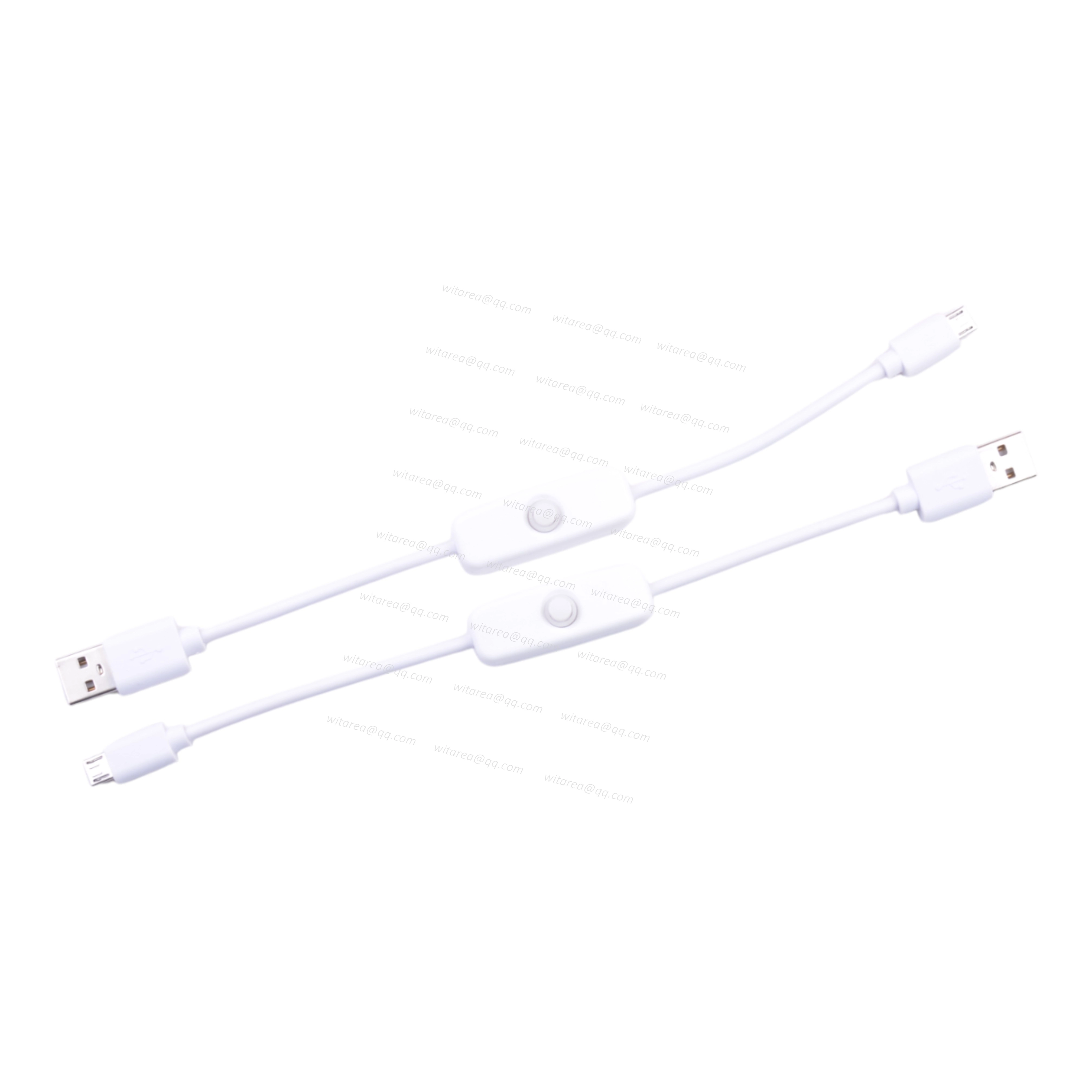 USB-A male to Micro-B male cable with on/off switch