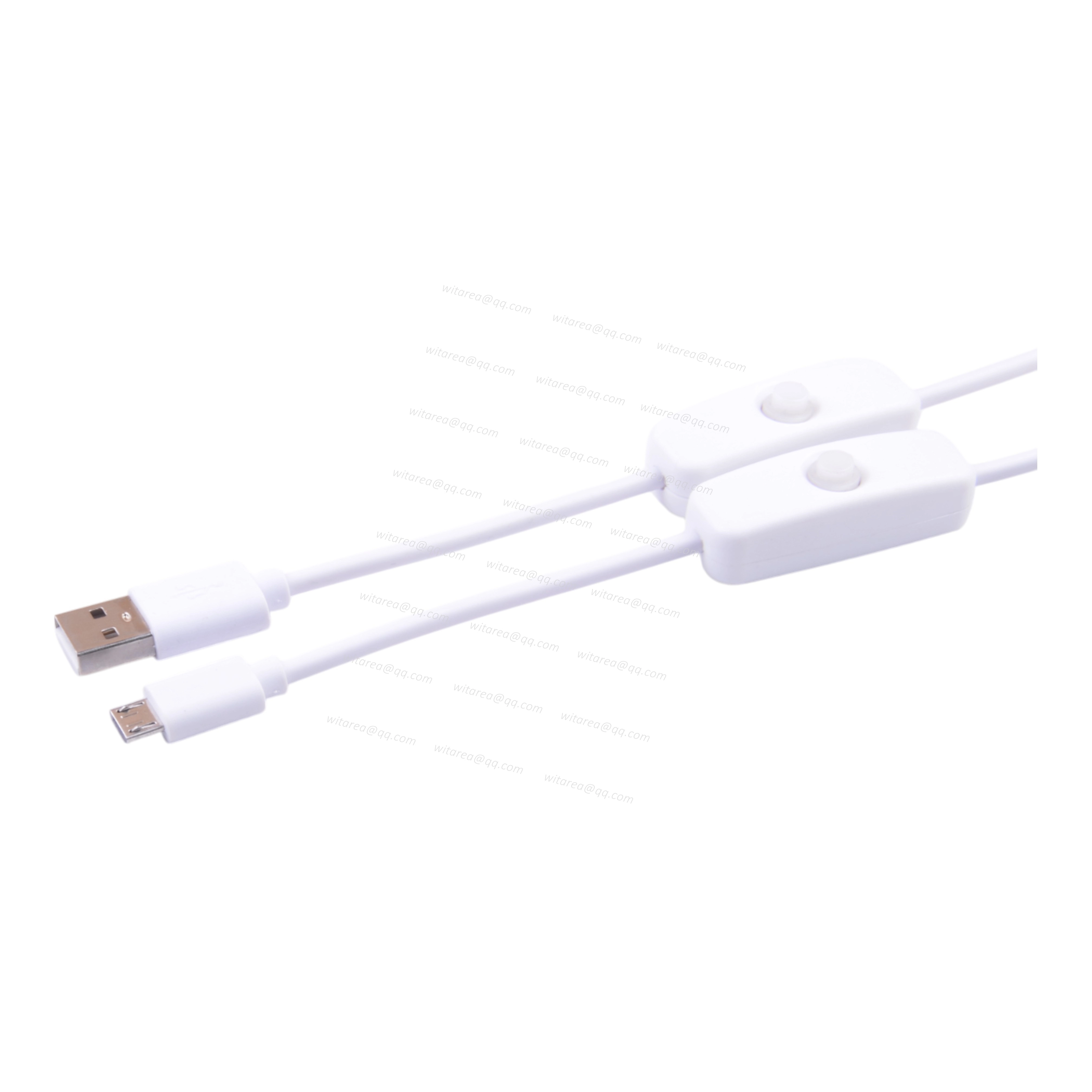 USB-A male to Micro-B male cable with on/off switch