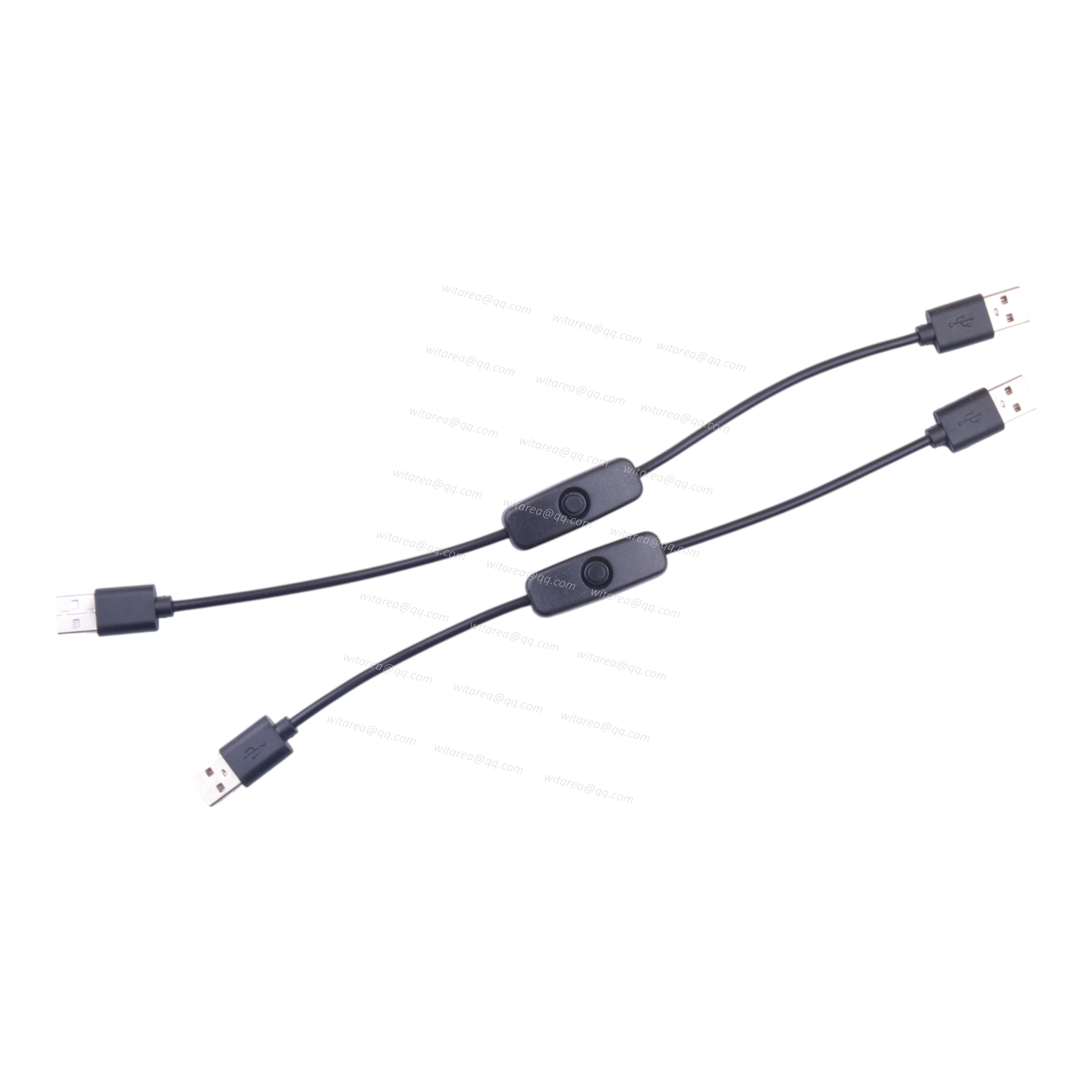 USB-A male to USB A male cable with on/off switch
