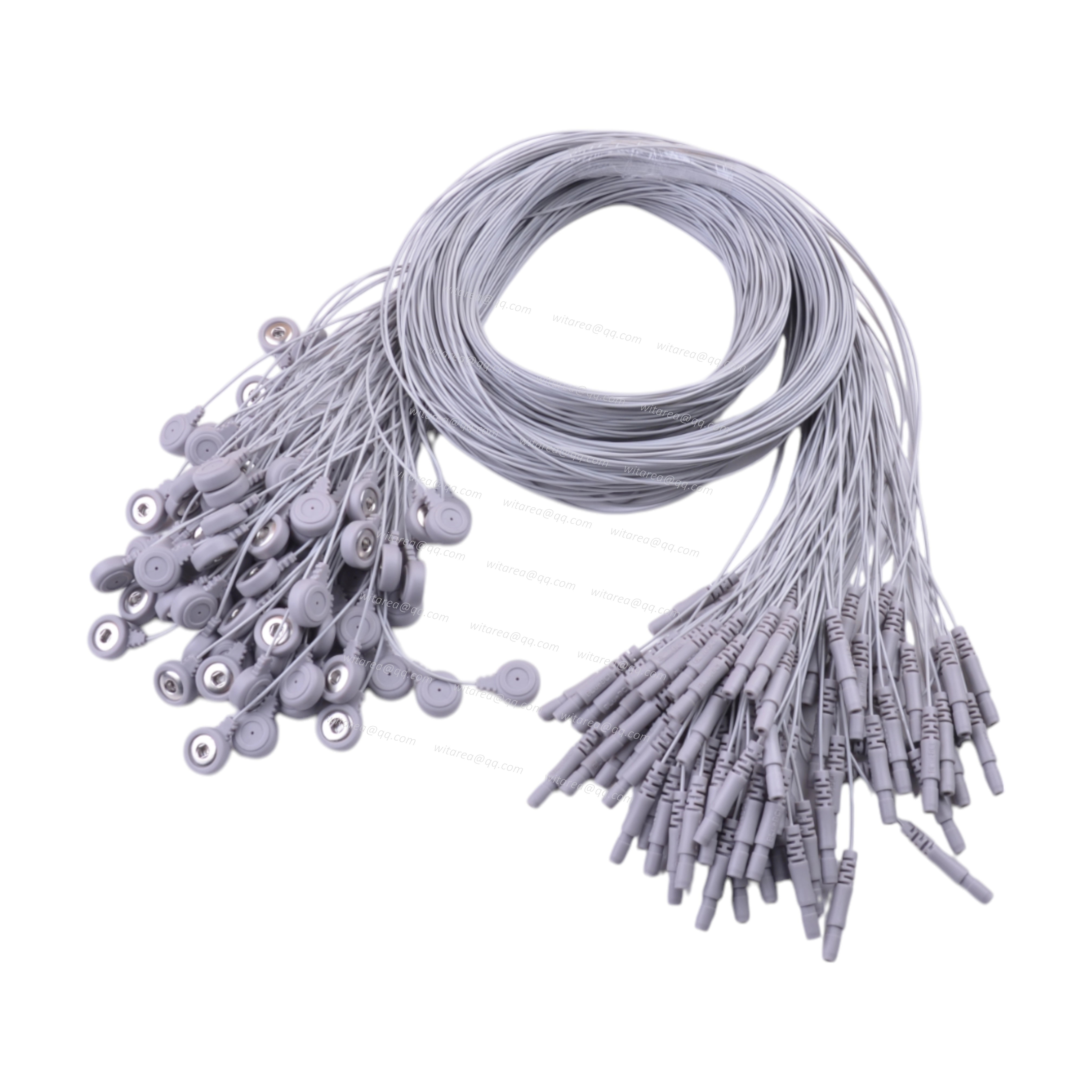 Reusable touchproof female to electrode snap cables