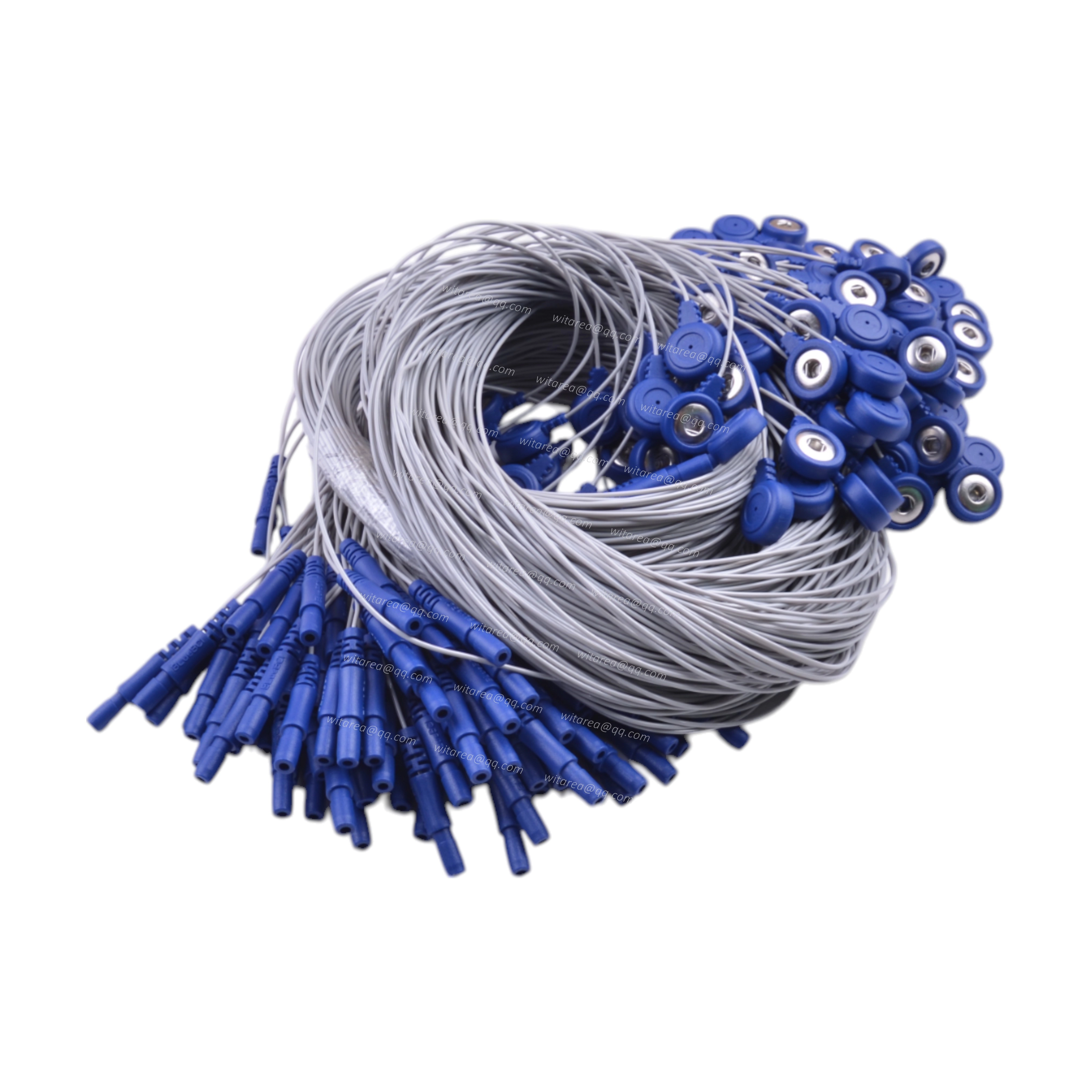 Reusable touchproof female to electrode snap cables