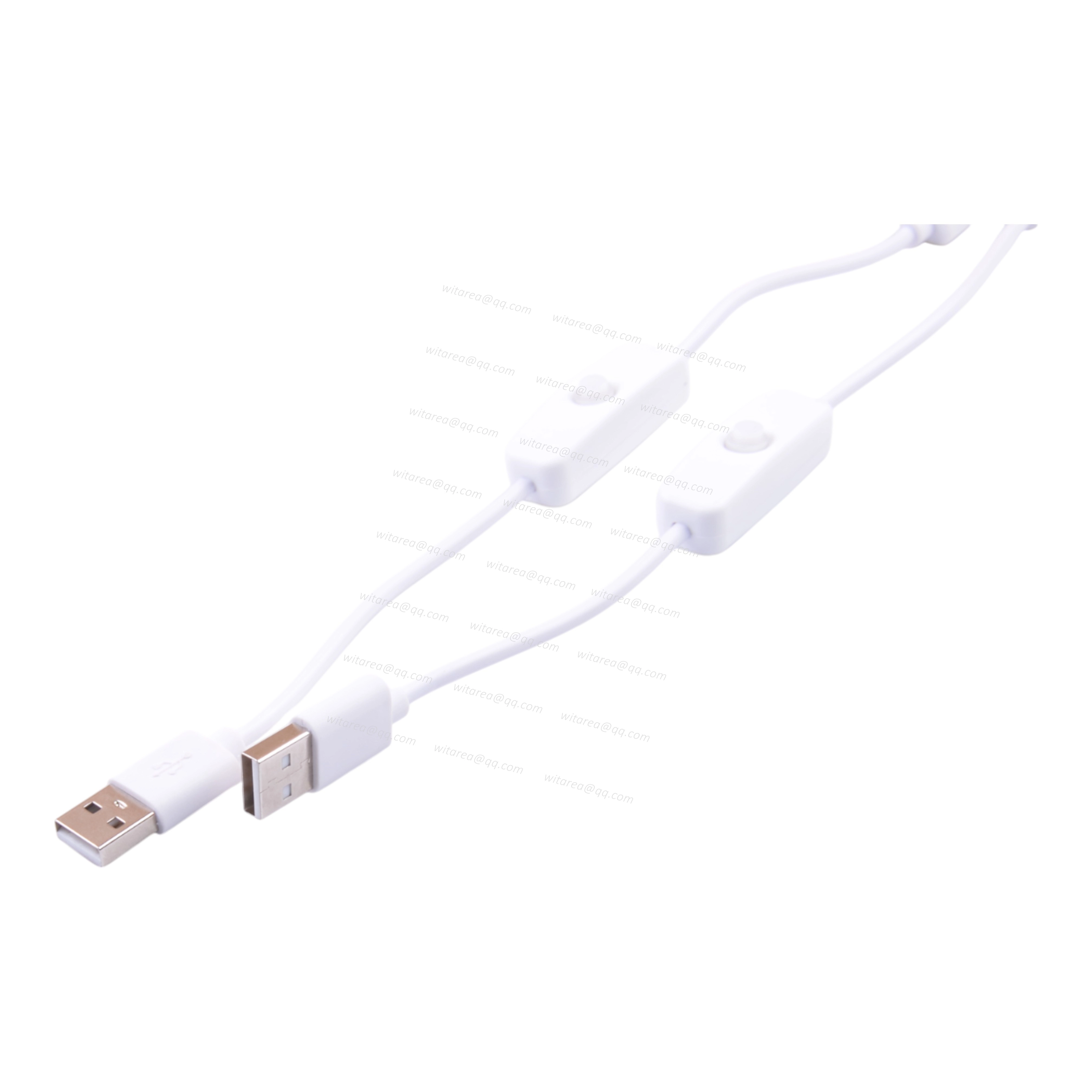 USB-A male to USB A male extension cable with on/off switch