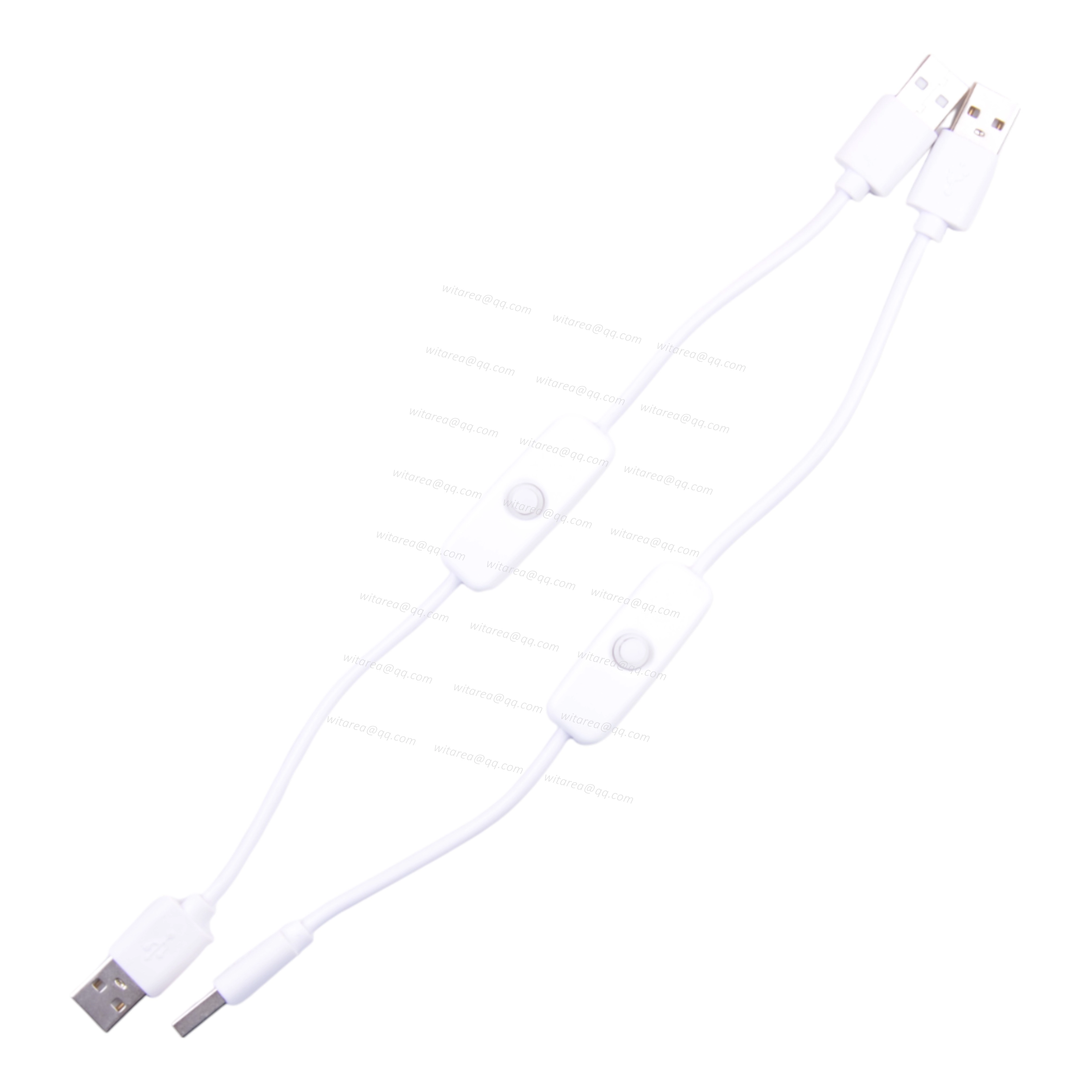 USB-A male to USB A male extension cable with on/off switch