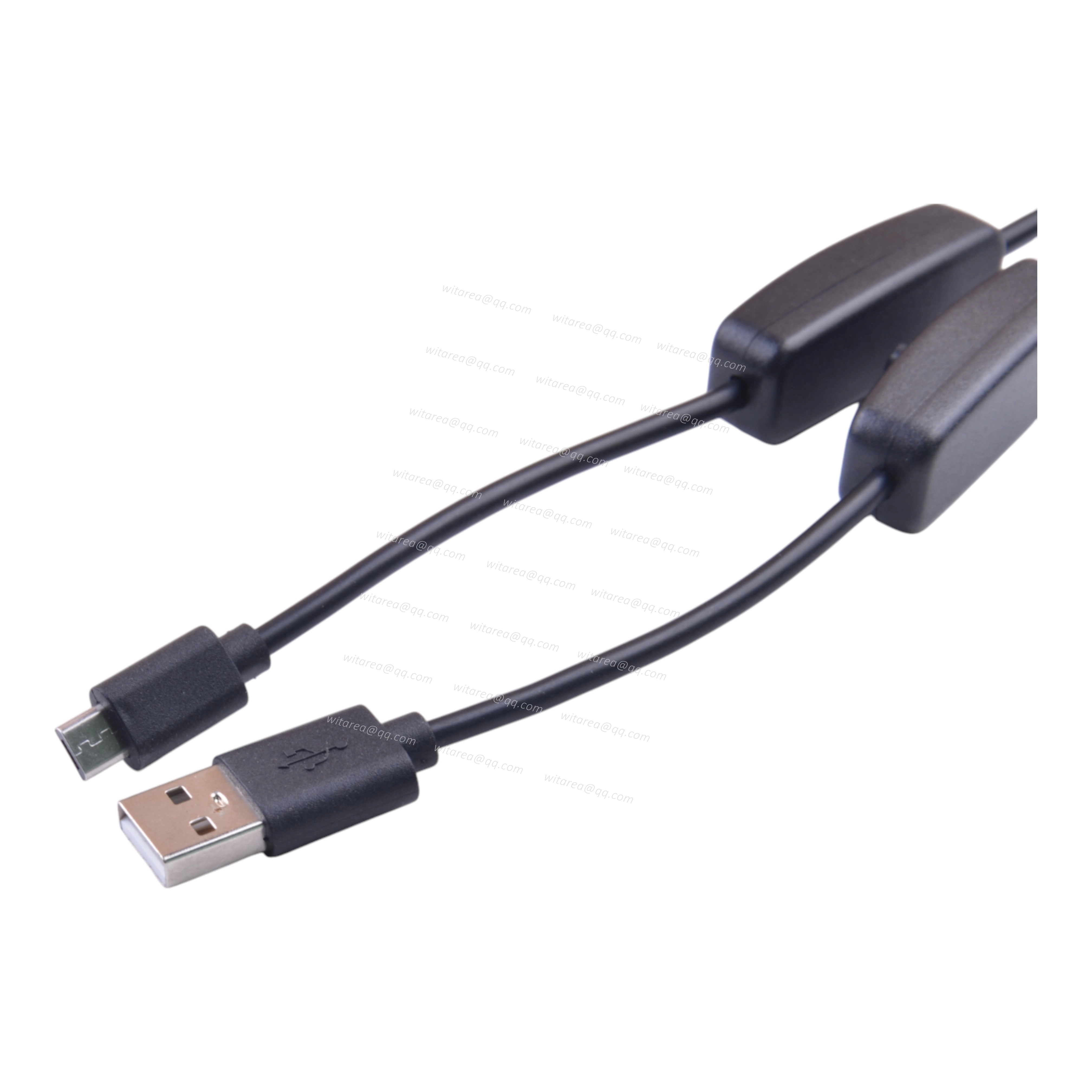 USB-A male to Micro-B male extension cable with on/off switch