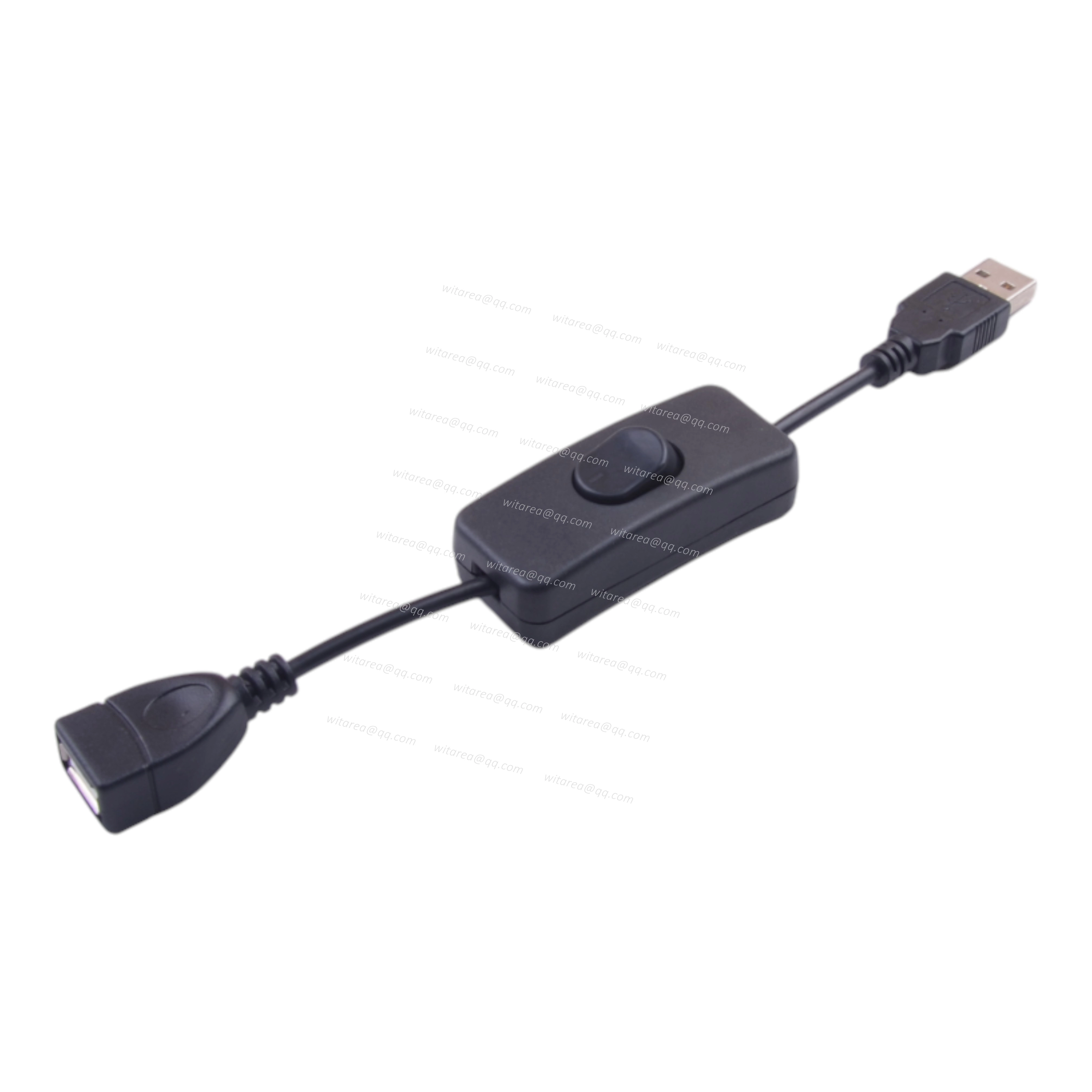 USB-A male to USB-A female extension cable with on/off switch