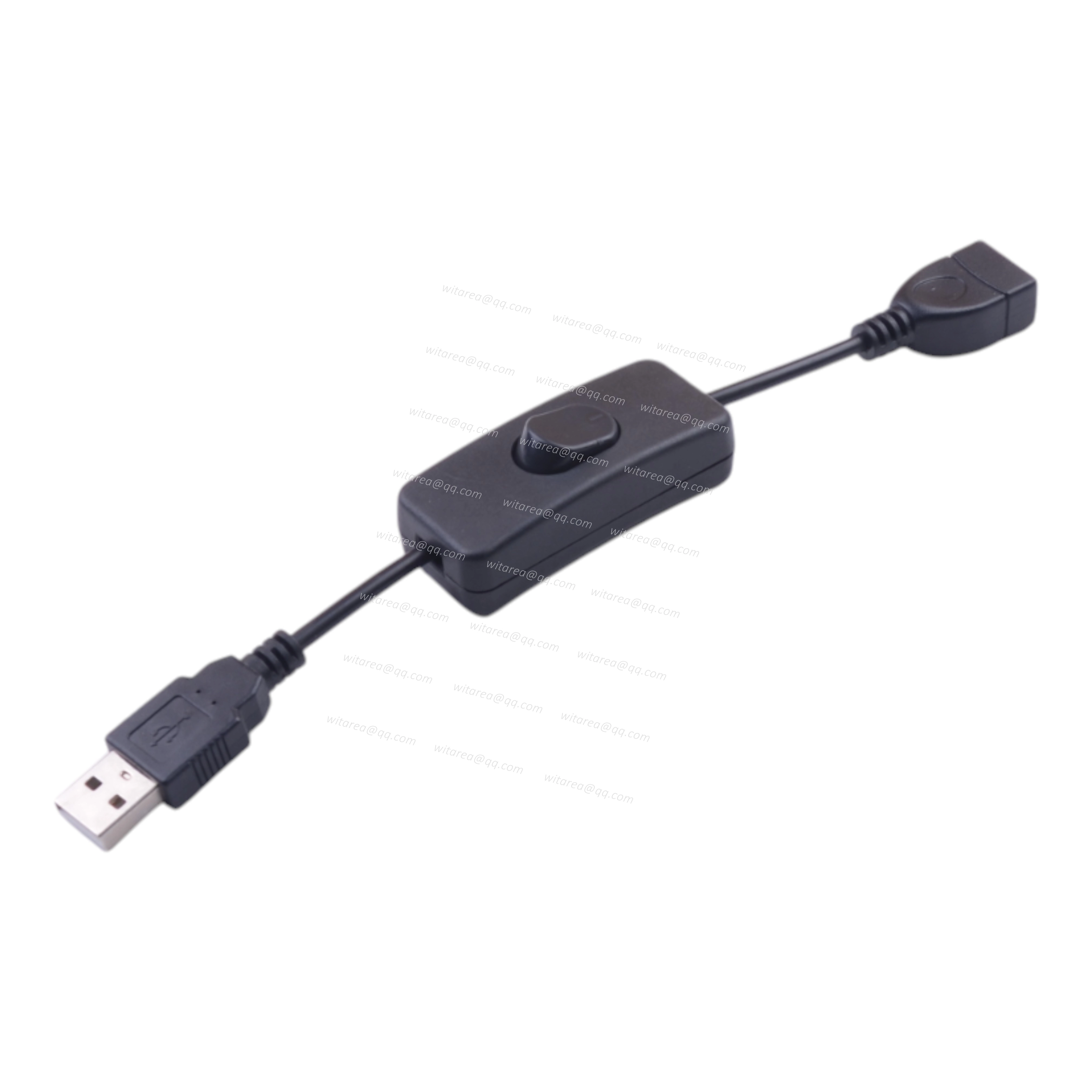 USB-A male to USB-A female extension cable with on/off switch