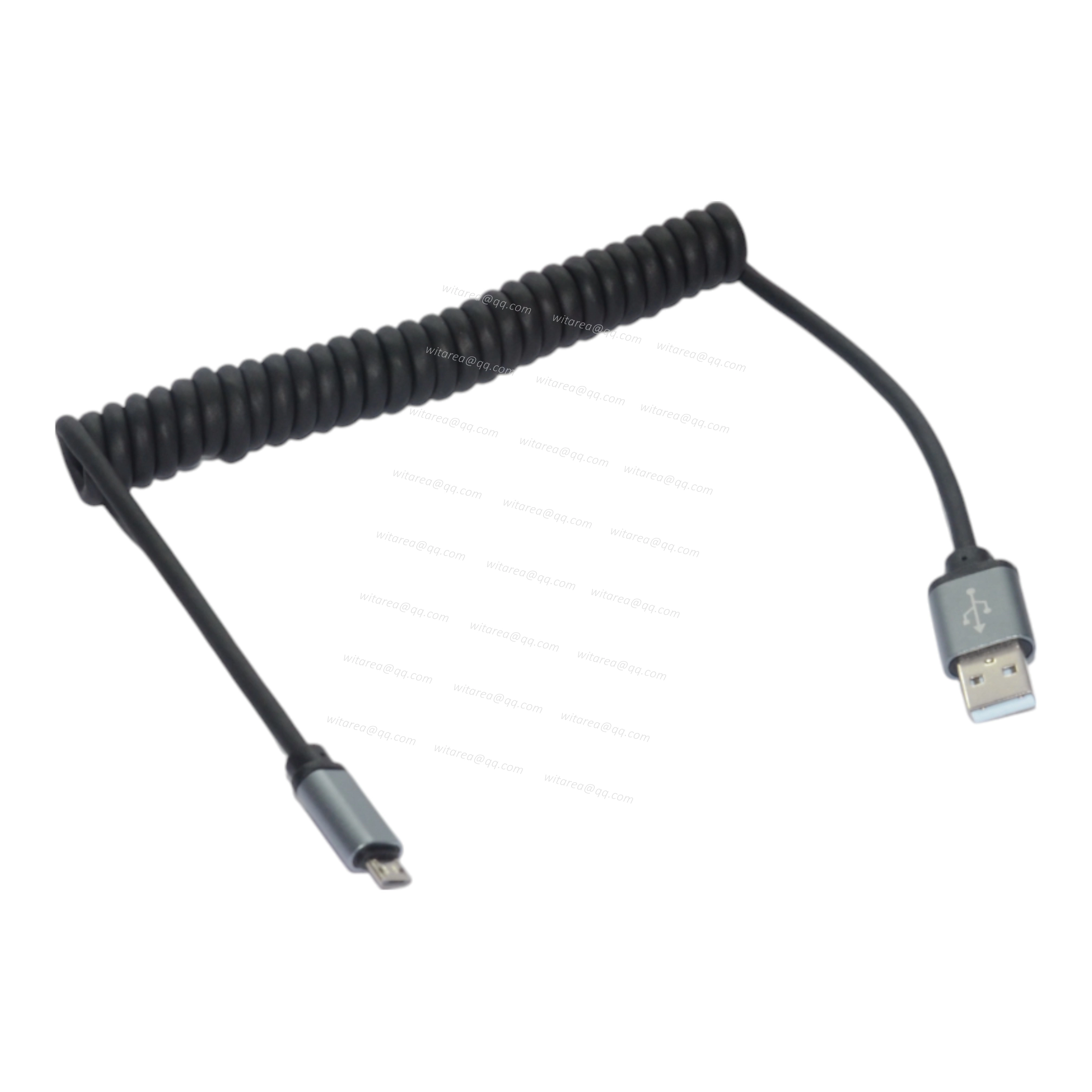 USB A to Micro B Coiled Cable