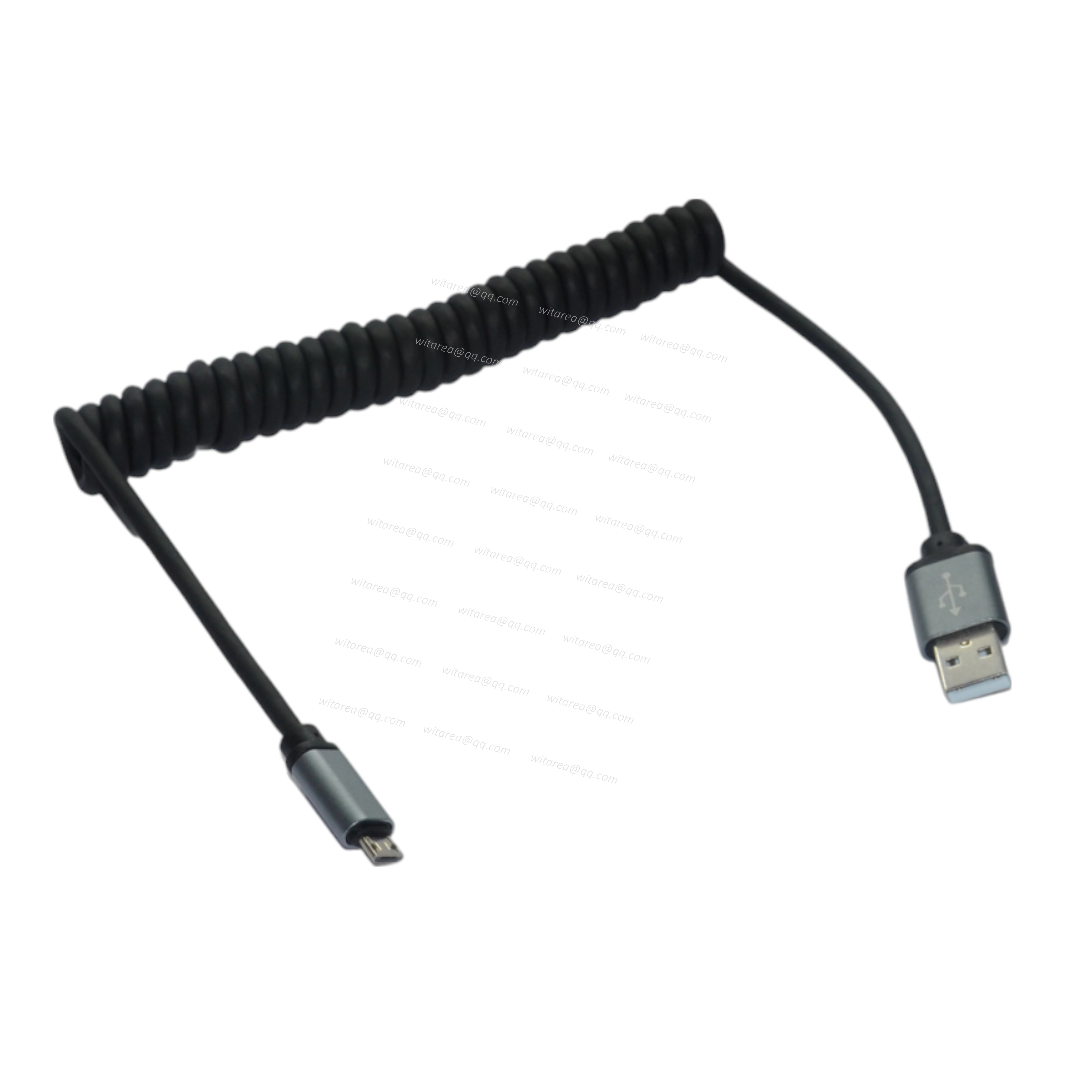 USB A to Micro B Coiled Cable