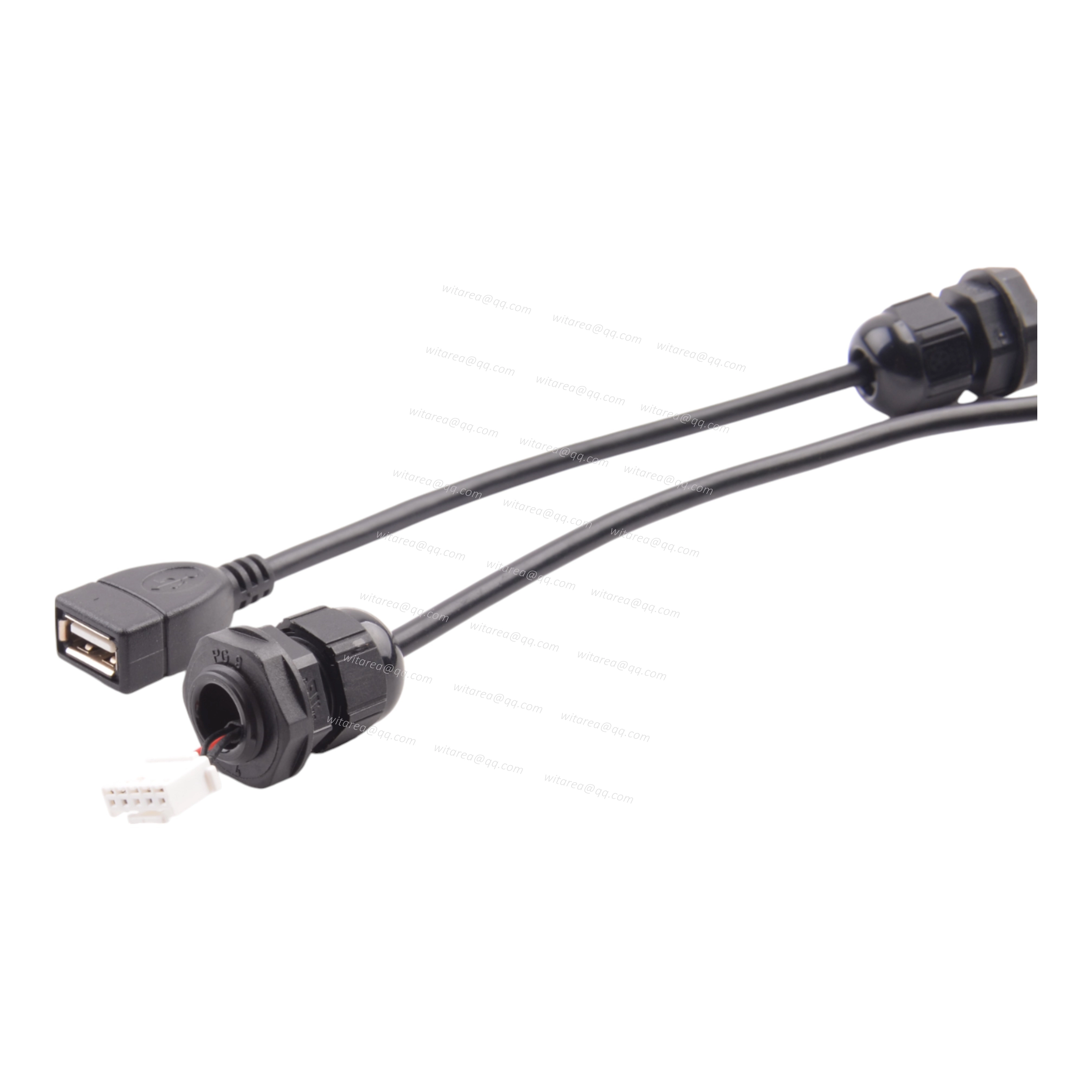 USB AF To Molex Connector With PG9 Waterproof Gland