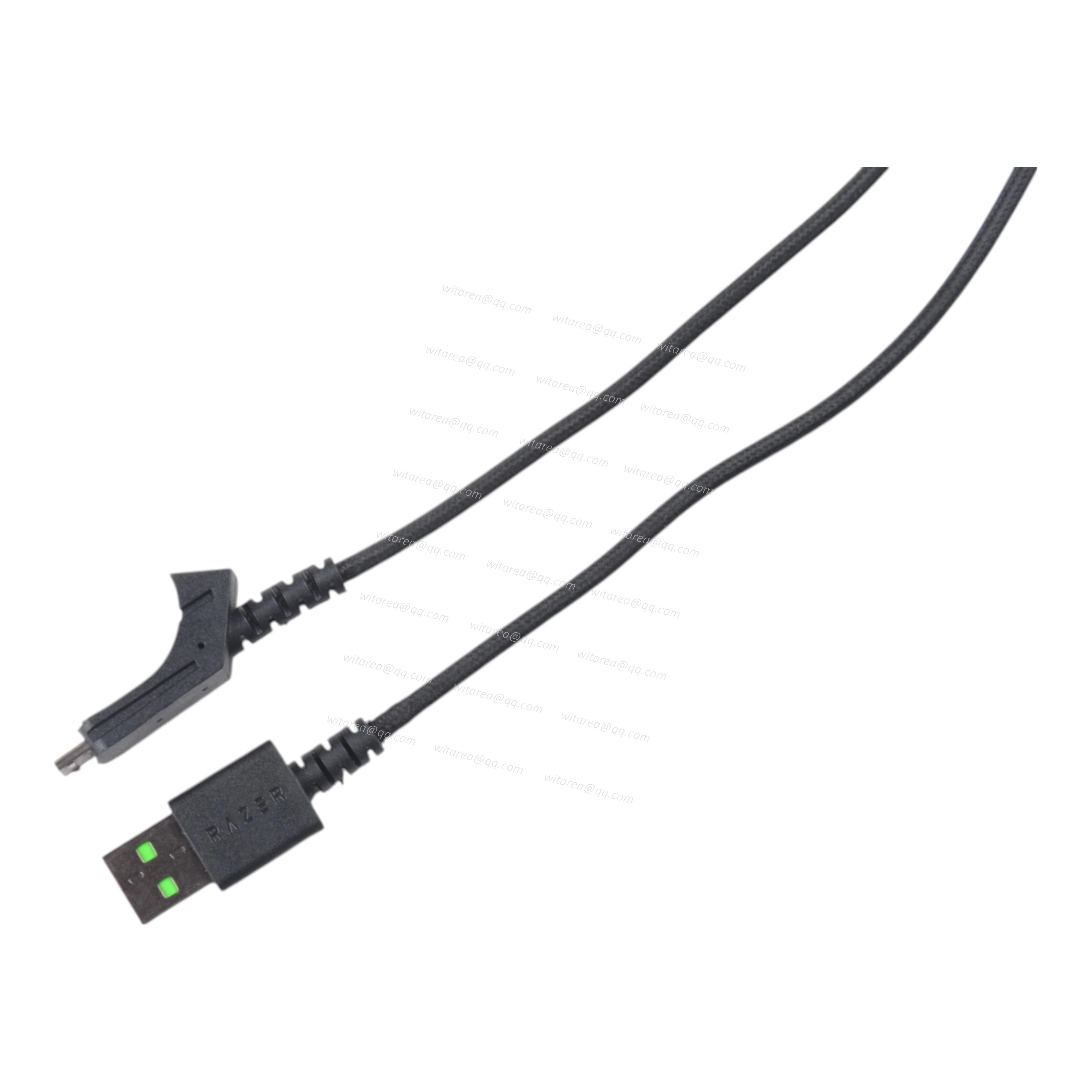 Special connector USB cable with fabric braiding