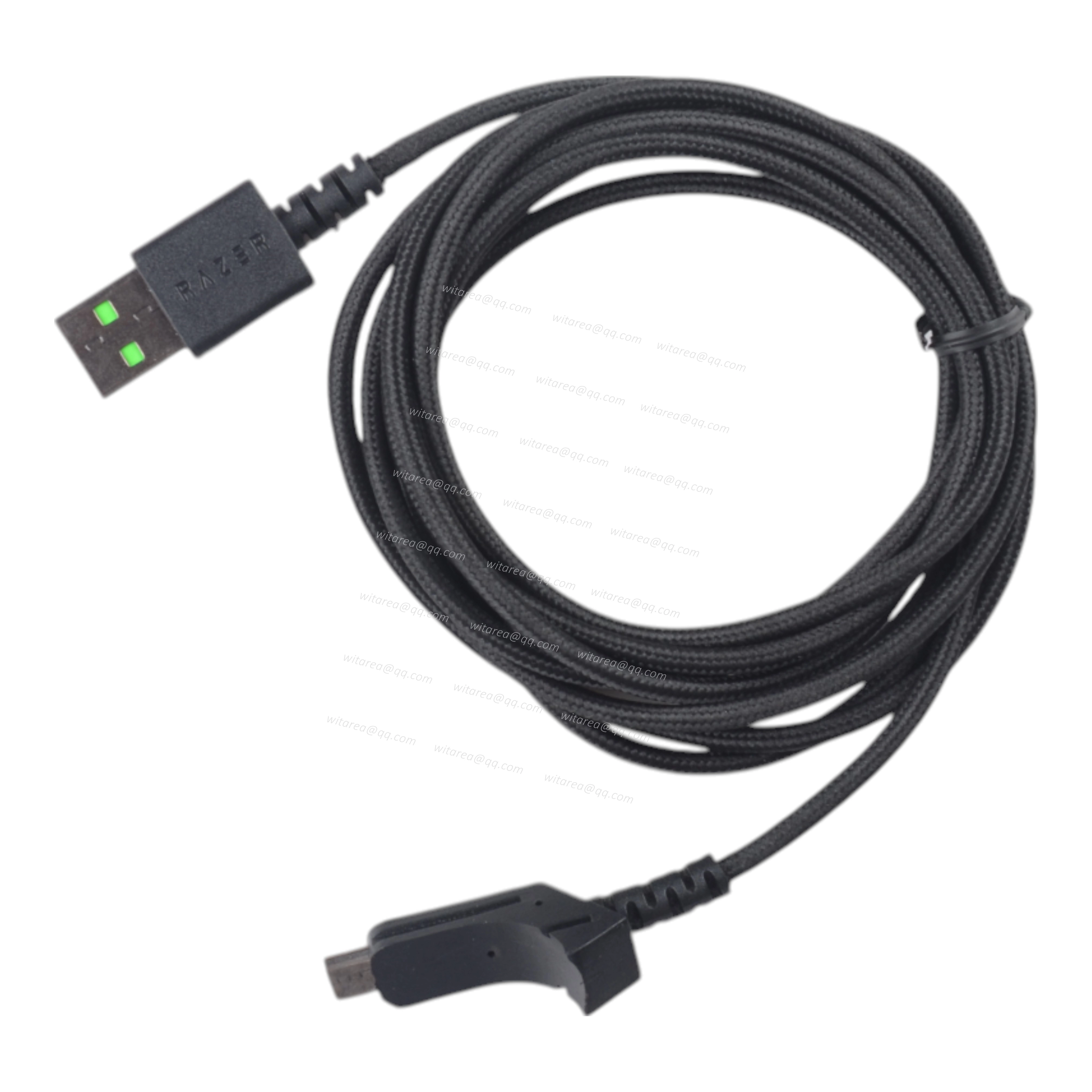Special connector USB cable with fabric braiding