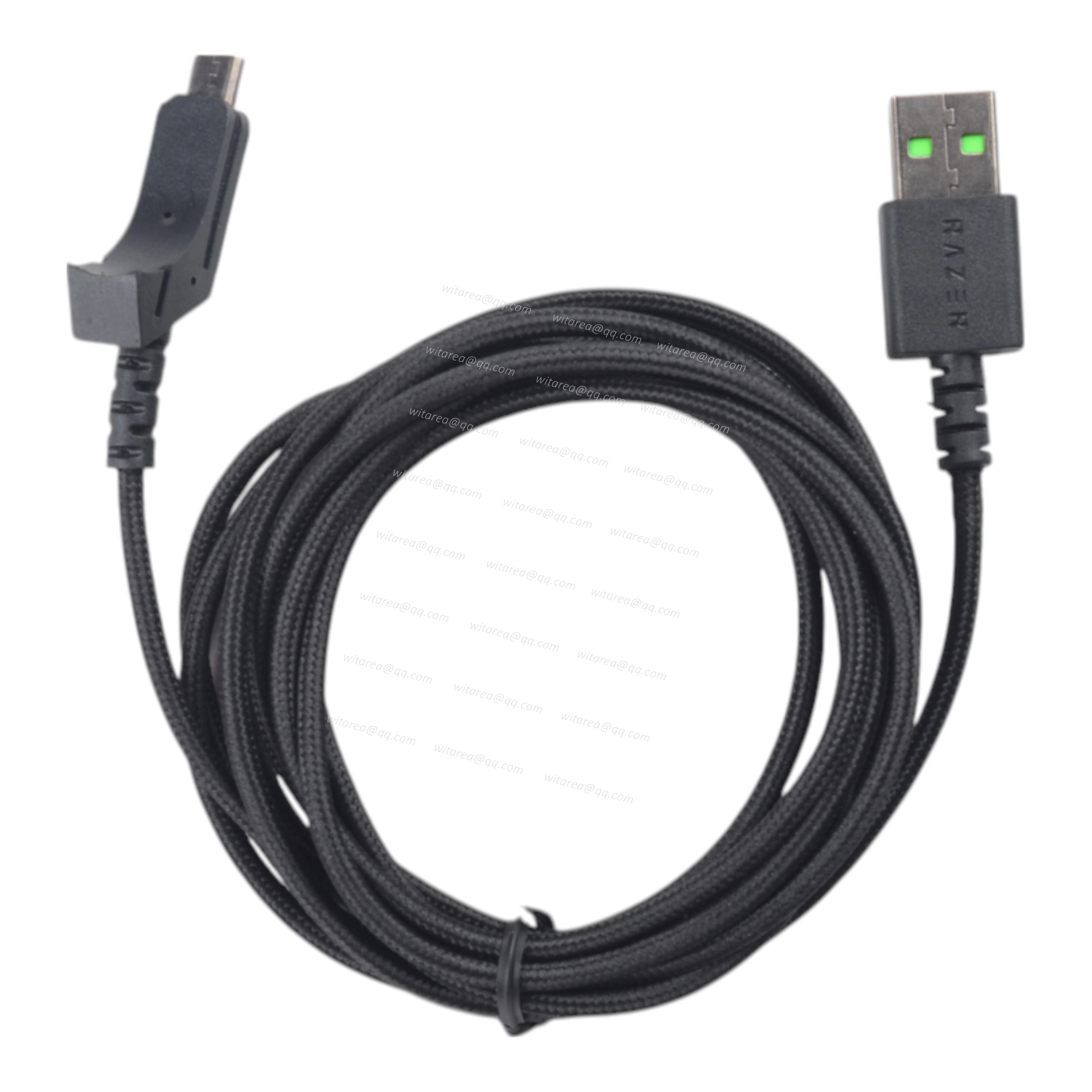 Special connector USB cable with fabric braiding