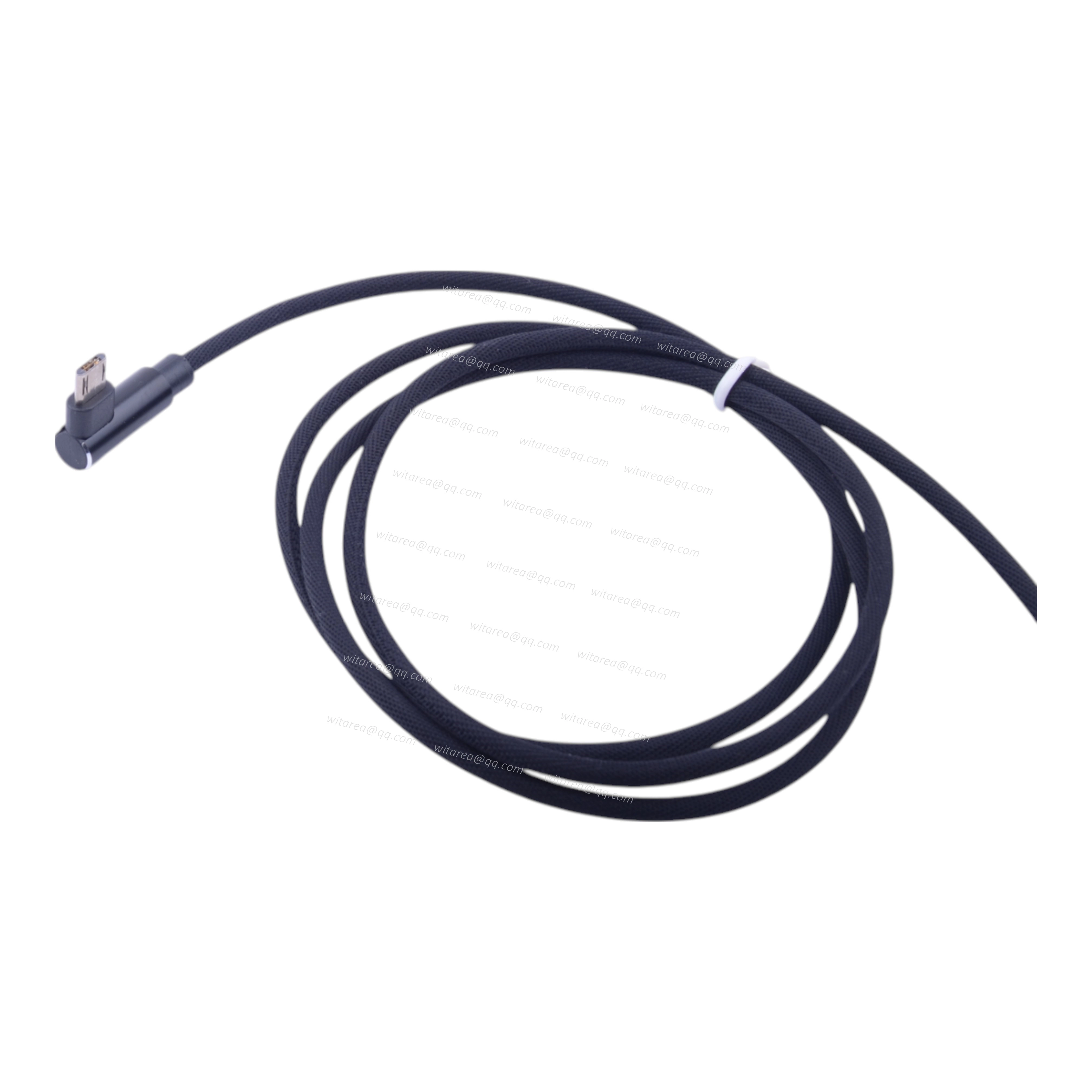 Braided Right Angled USB AM To Micro B Cable