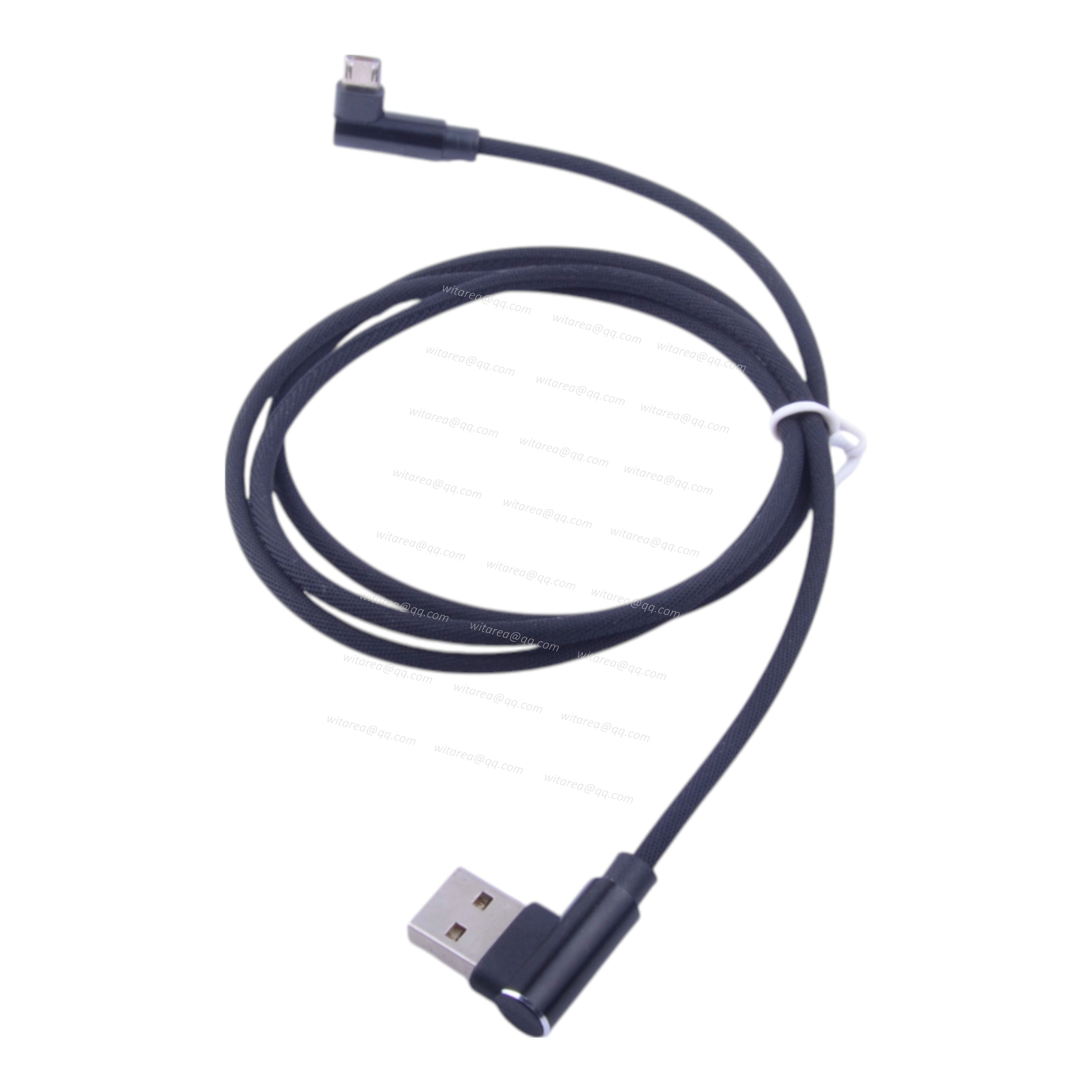 Braided Right Angled USB AM To Micro B Cable